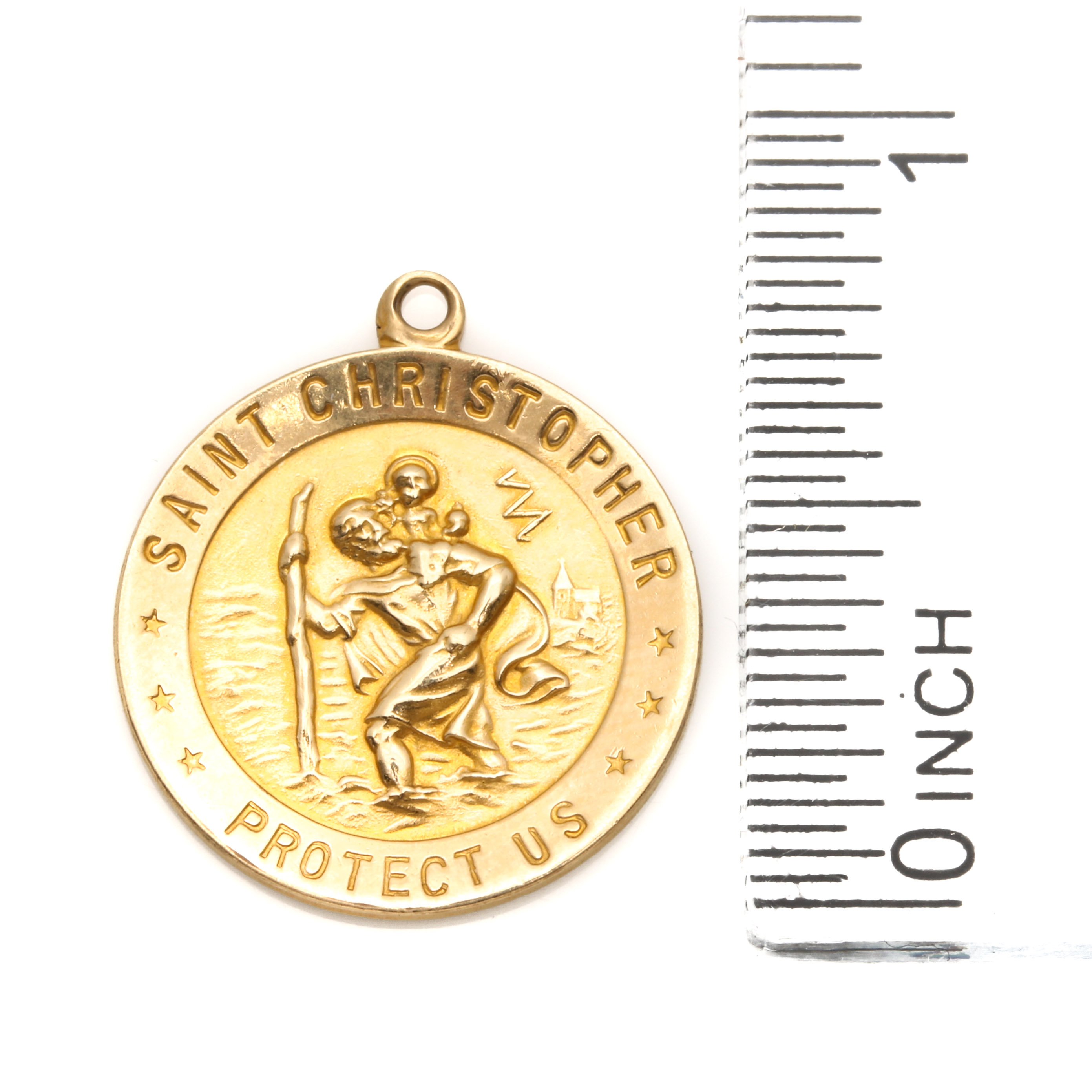 14K Yellow Gold Saint Christopher Charm