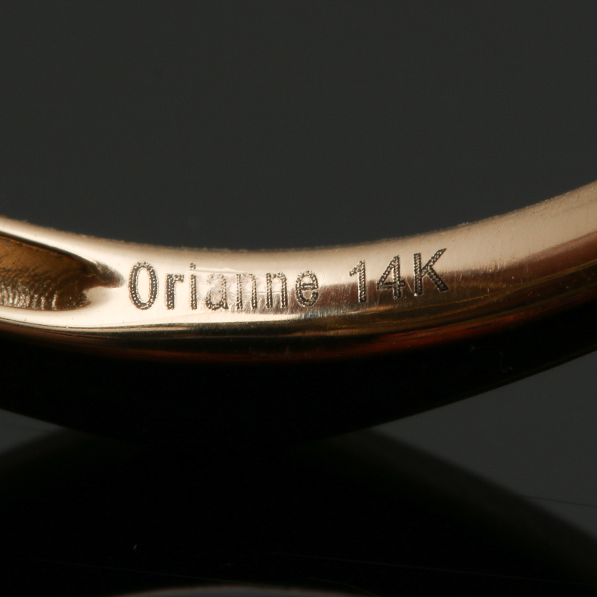 14K Yellow Gold Opal and Diamond Ring Hallmarked Orianne