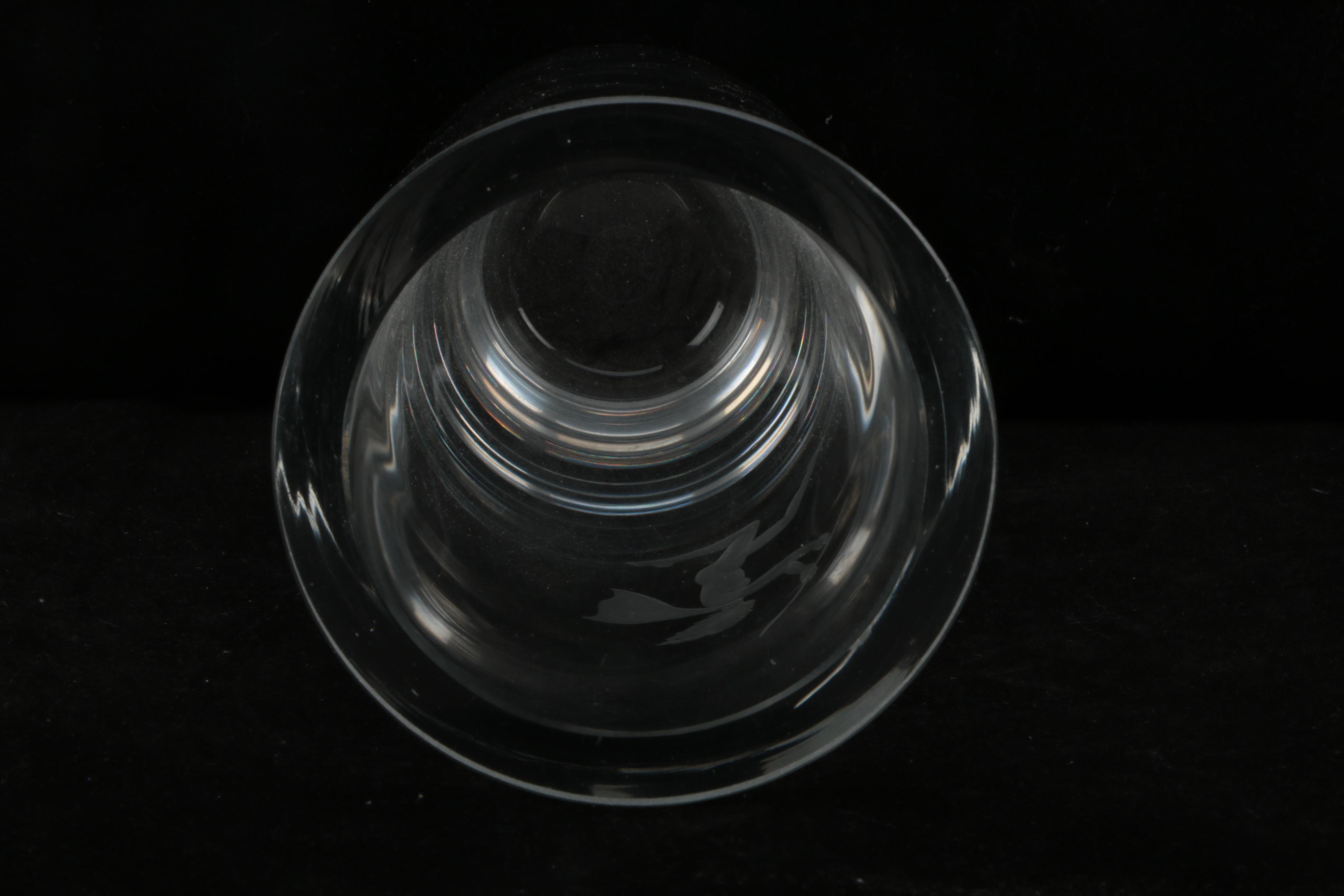 Signed Swedish Etched Crystal Deco Figural Vase