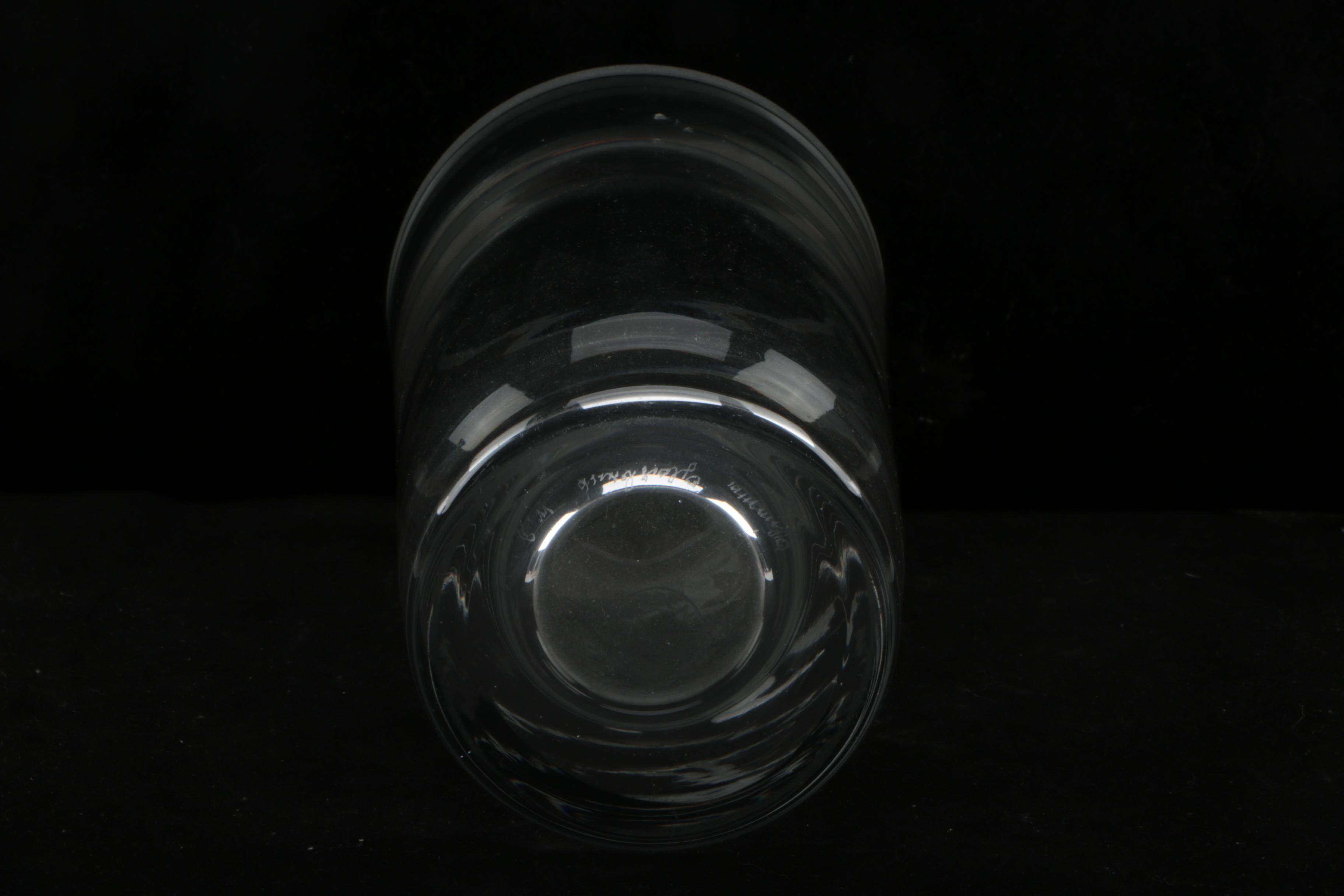 Signed Swedish Etched Crystal Deco Figural Vase