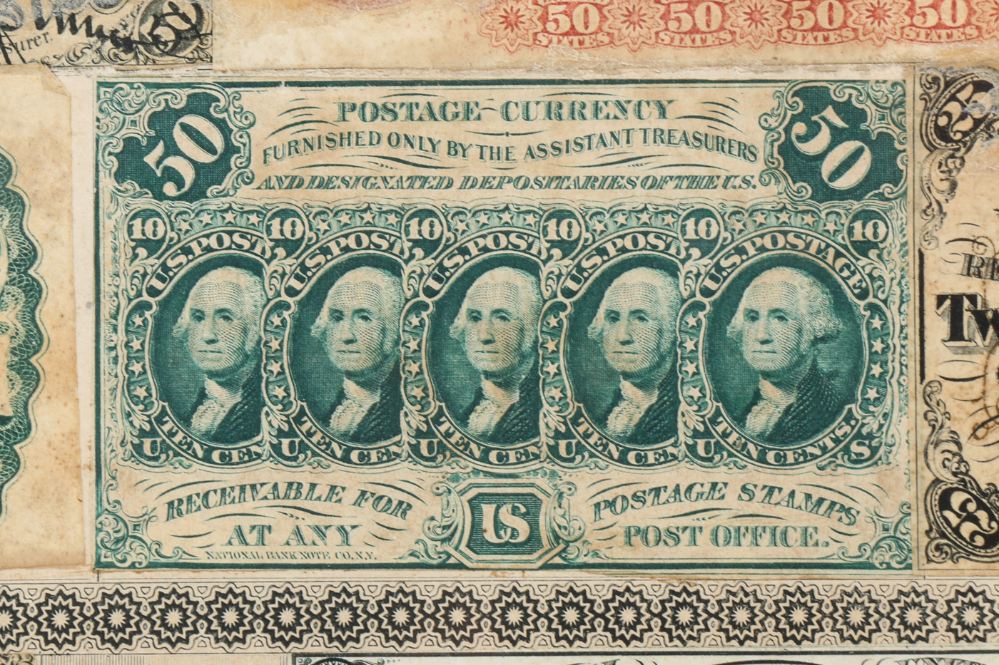 Gray Fractional Currency Shield (Fr. 1382), c. 1866-1869