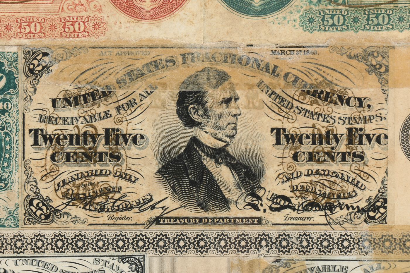 Gray Fractional Currency Shield (Fr. 1382), c. 1866-1869