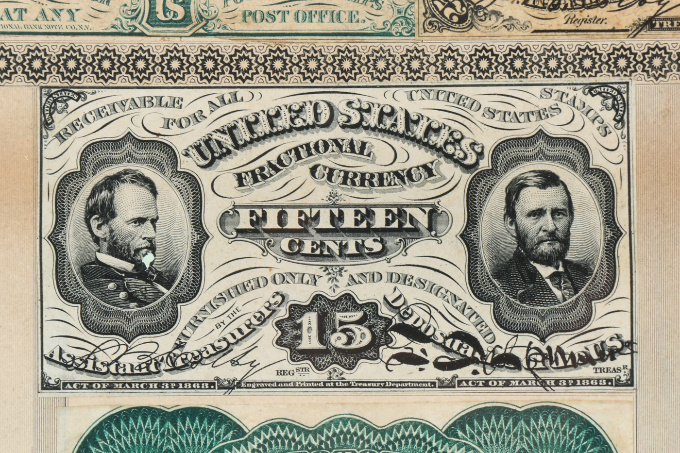 Gray Fractional Currency Shield (Fr. 1382), c. 1866-1869