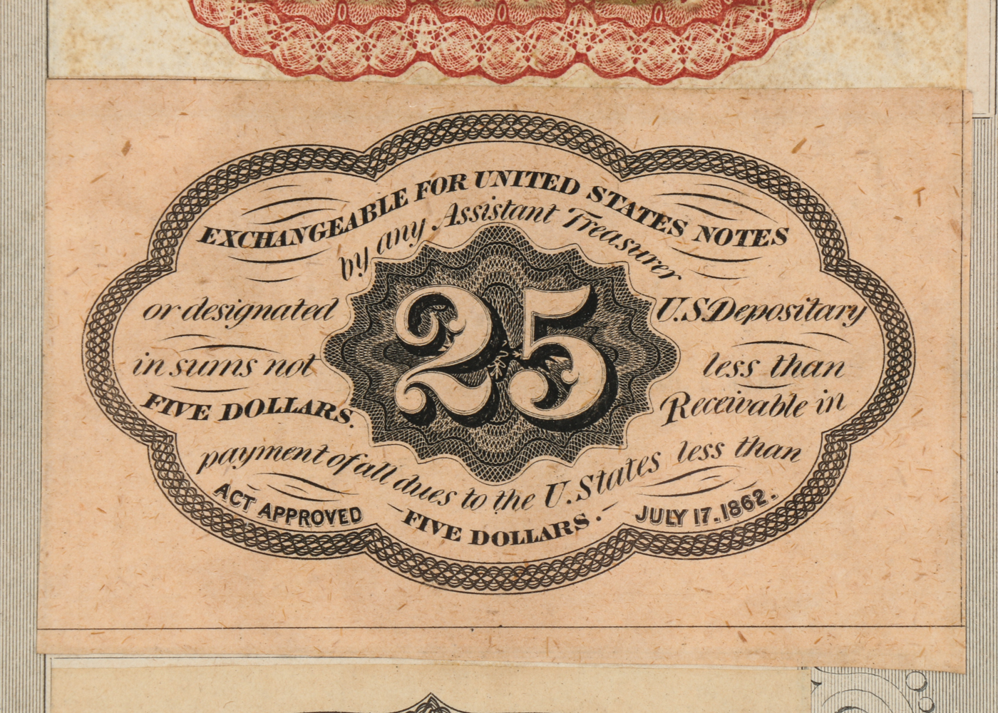 Gray Fractional Currency Shield (Fr. 1382), c. 1866-1869