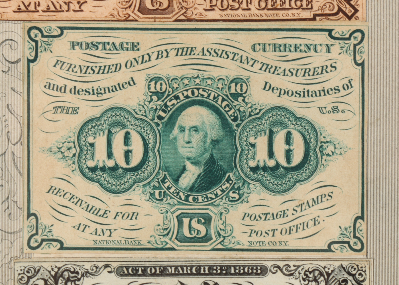 Gray Fractional Currency Shield (Fr. 1382), c. 1866-1869