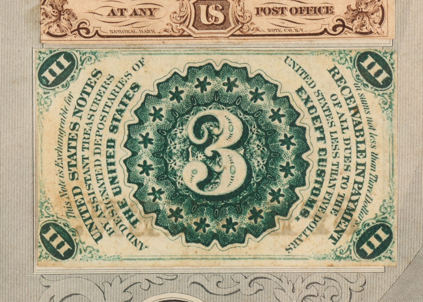 Gray Fractional Currency Shield (Fr. 1382), c. 1866-1869