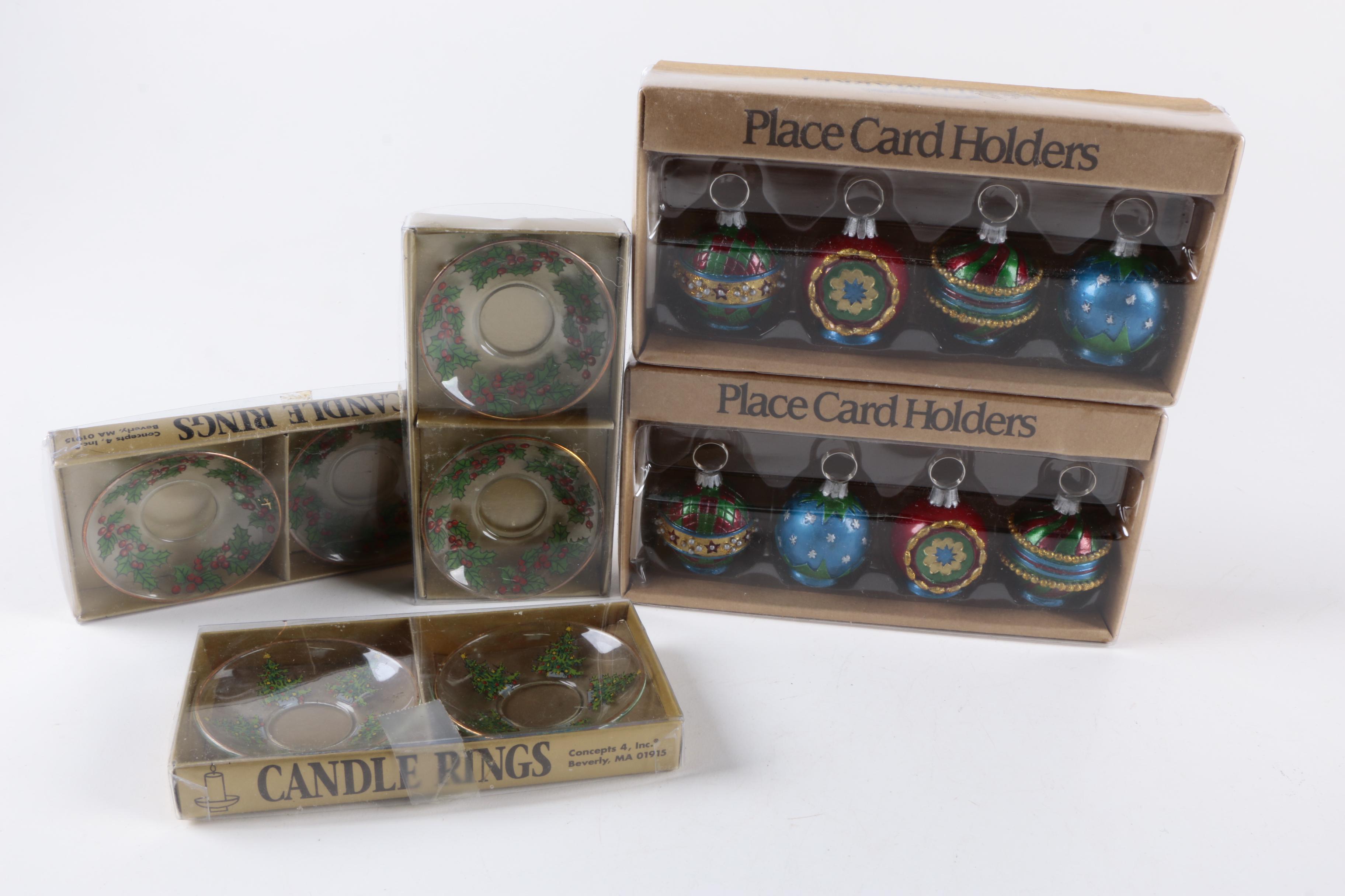 Christmas Place Card Holders and Candle Rings