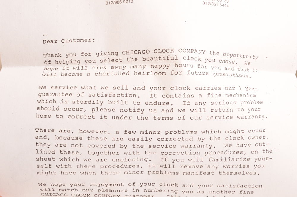 Sligh Grandfather Clock