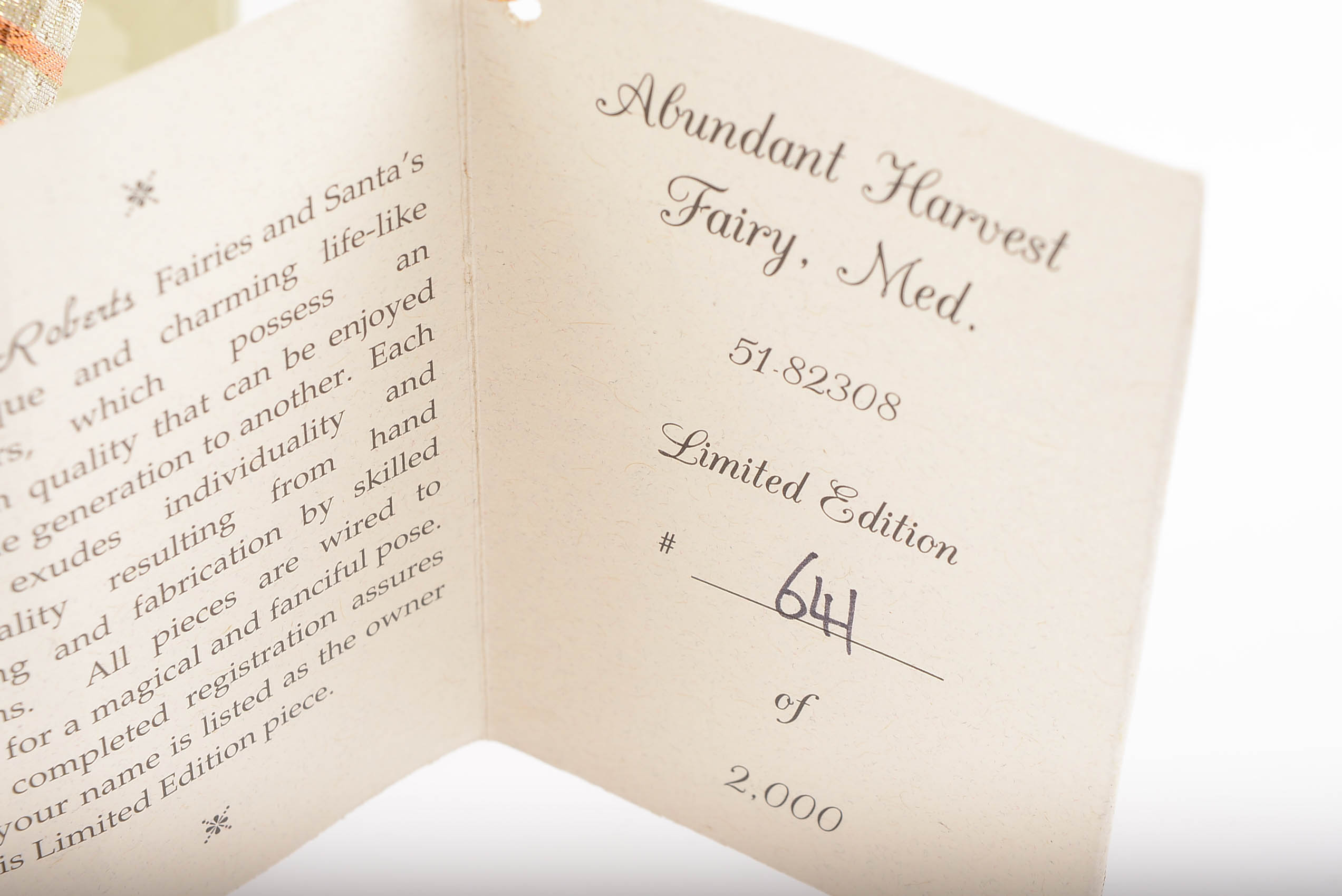 Mark Roberts "Abundant Harvest" and "Faith" Fairies