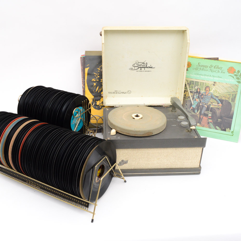 Vintage Symphonic Four-Speed Portable Record Player Model 1115