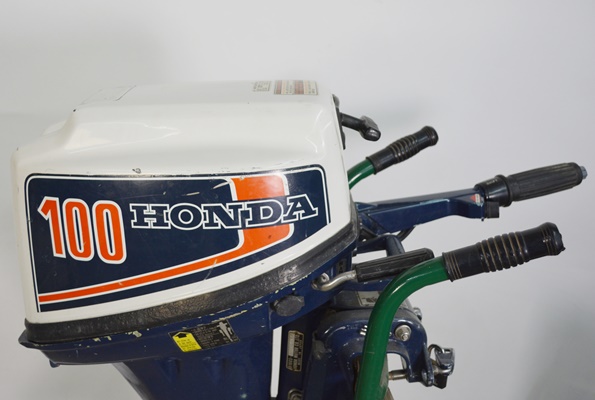 Honda 100 Boat Motor and Hand Truck