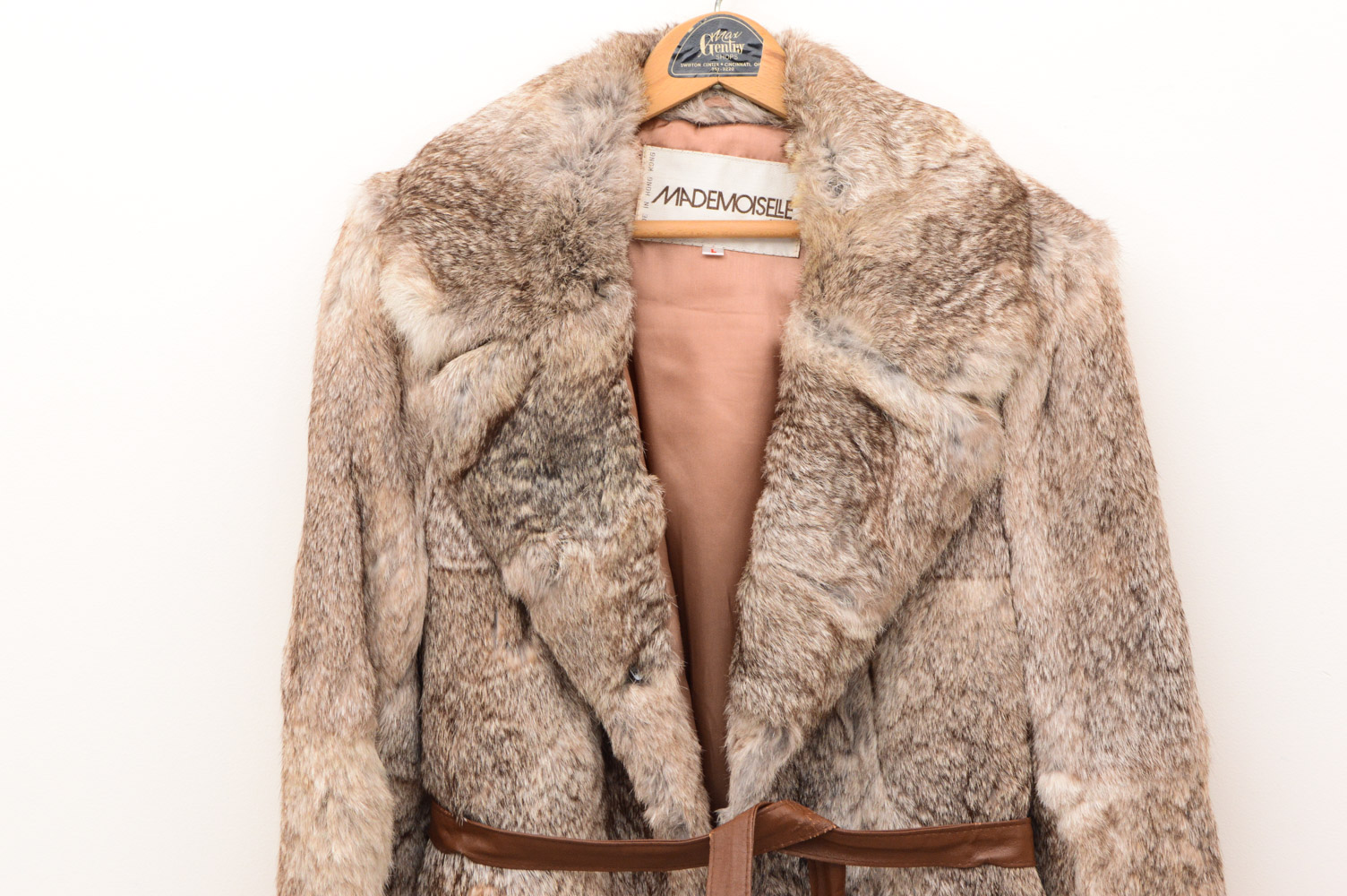 Vintage Mademoiselle Rabbit Fur Coat with Andrea Fox Trimmed Wool Coat