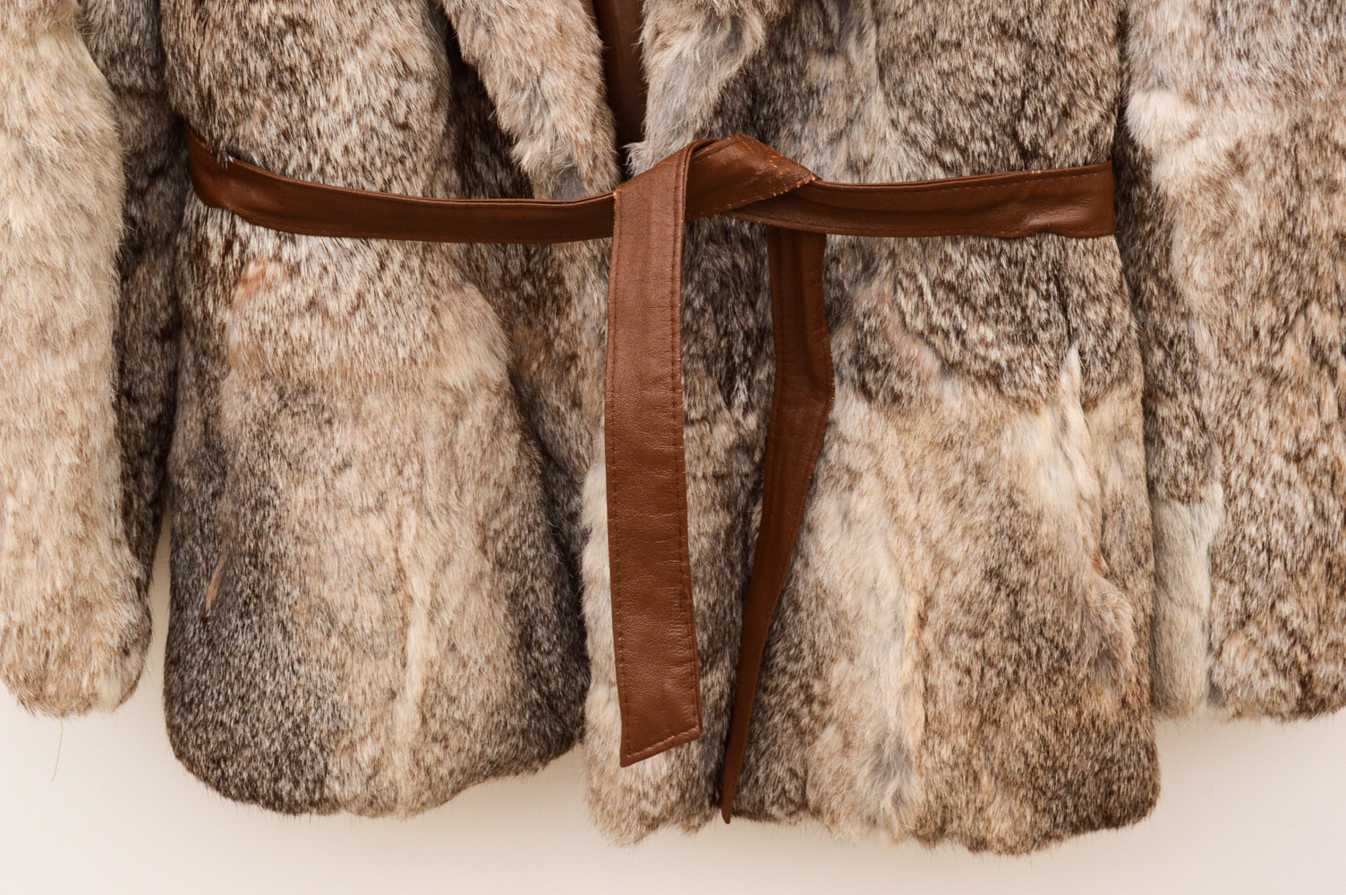 Vintage Mademoiselle Rabbit Fur Coat with Andrea Fox Trimmed Wool Coat