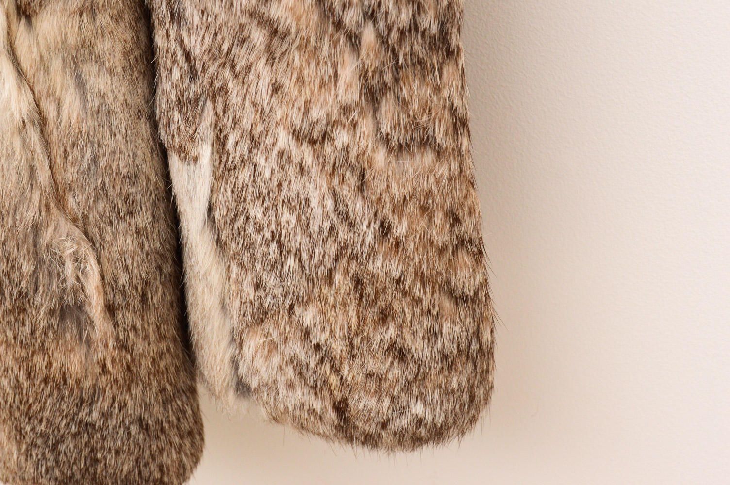 Vintage Mademoiselle Rabbit Fur Coat with Andrea Fox Trimmed Wool Coat