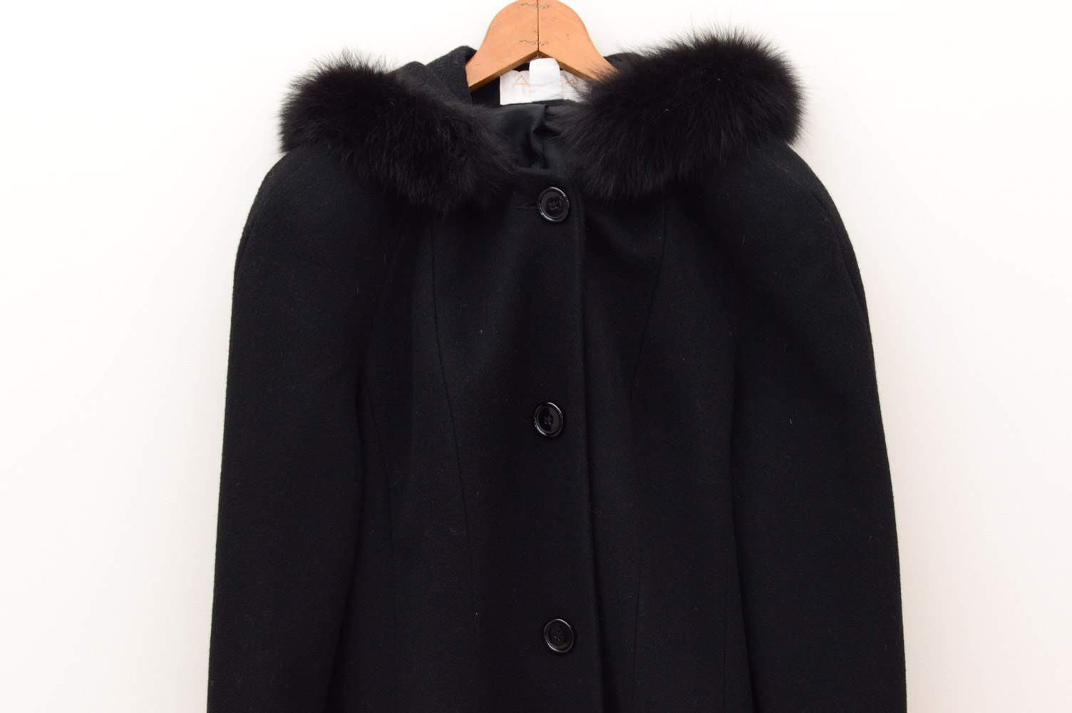 Vintage Mademoiselle Rabbit Fur Coat with Andrea Fox Trimmed Wool Coat