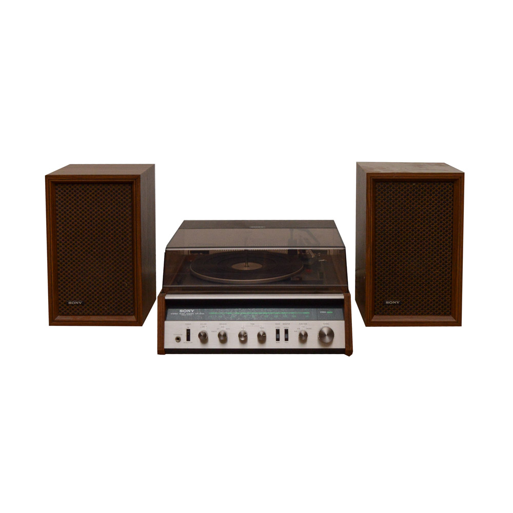 Sony Stereo Music System HP-210A Turntable with Sony SS-210A Speakers