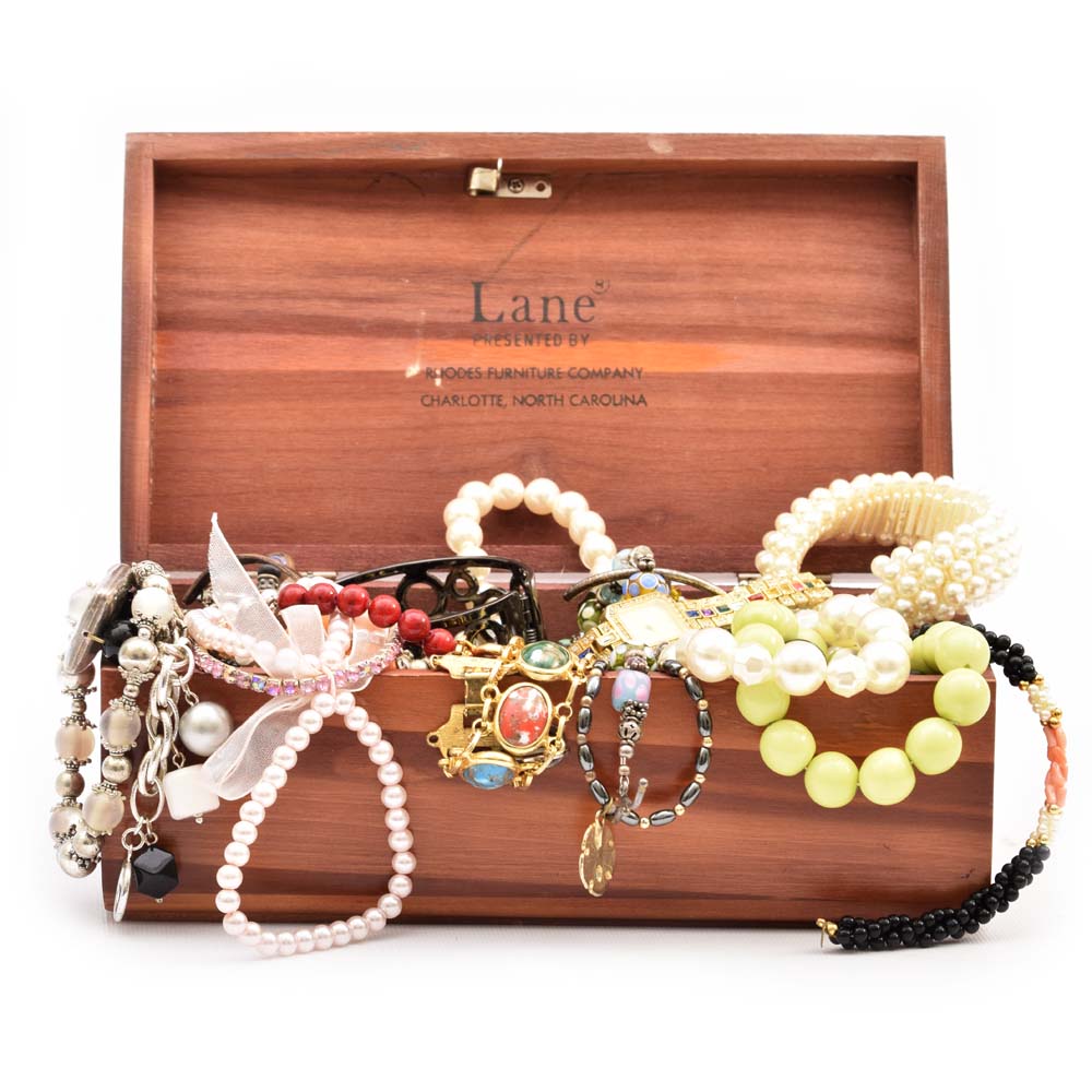 Costume Bracelets and Lane Jewelry Chest