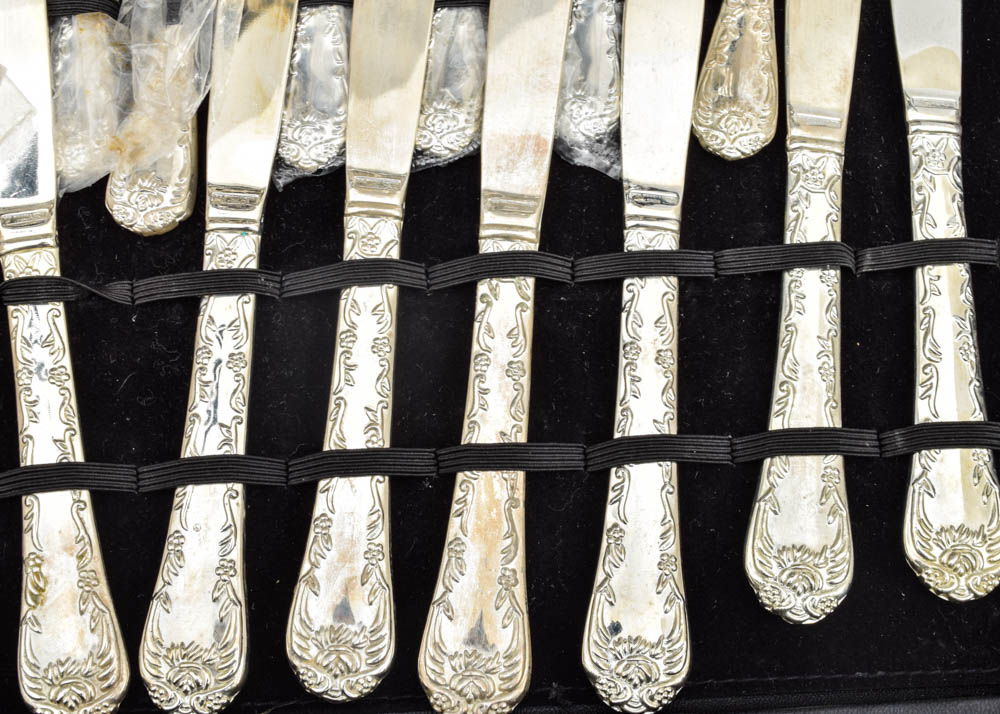 Wm Rogers & Son "Enchanted Rose" Plated Silver Flatware Set