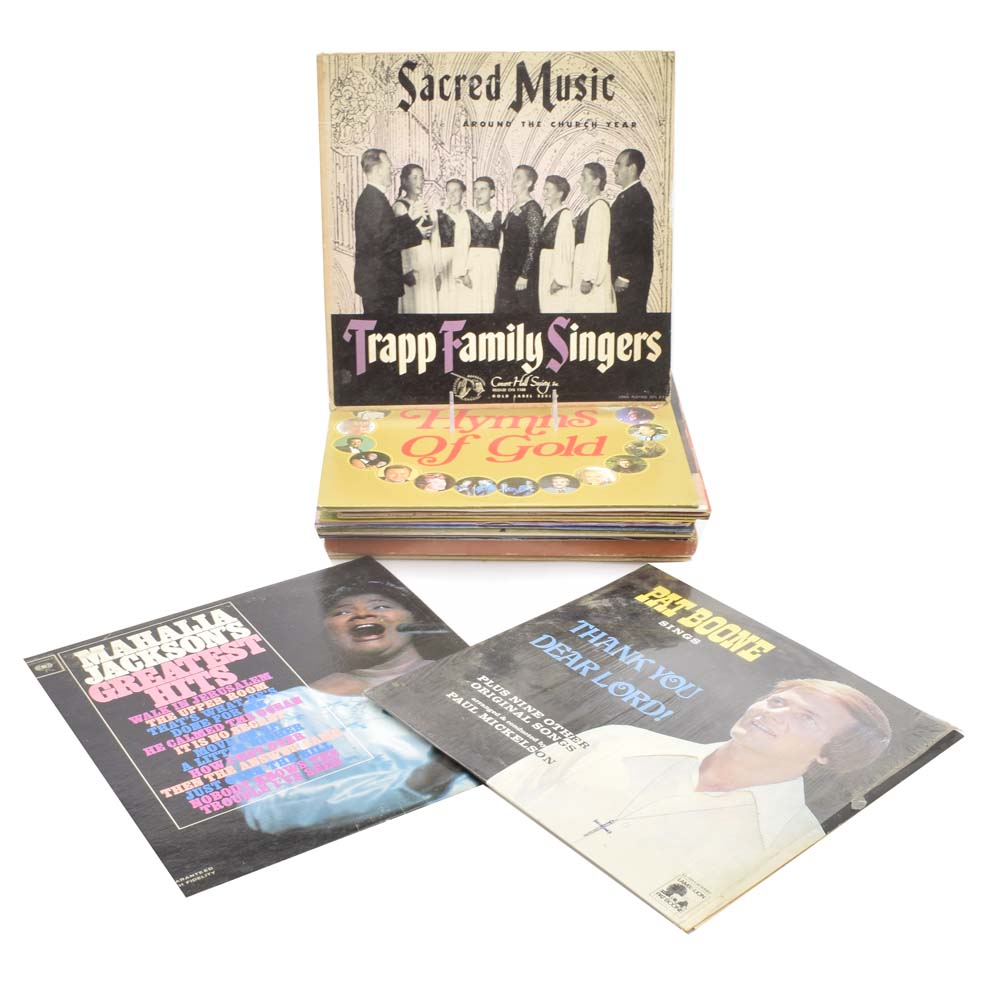 Religious Music LPs Featuring Pat Boone, Mahalia Jackson, Trapp Family and More