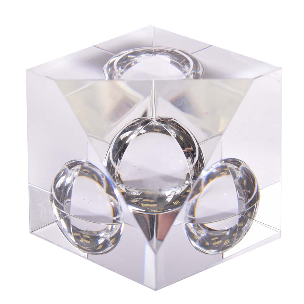 Steuben "Pyramid Block" Crystal Paperweight