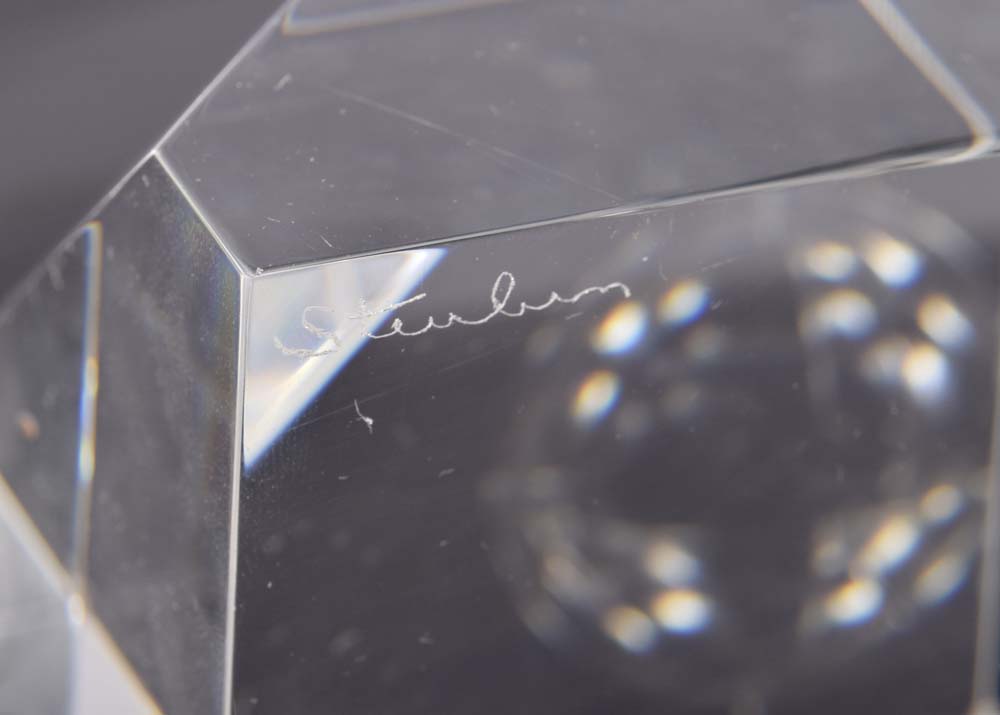 Steuben "Pyramid Block" Crystal Paperweight