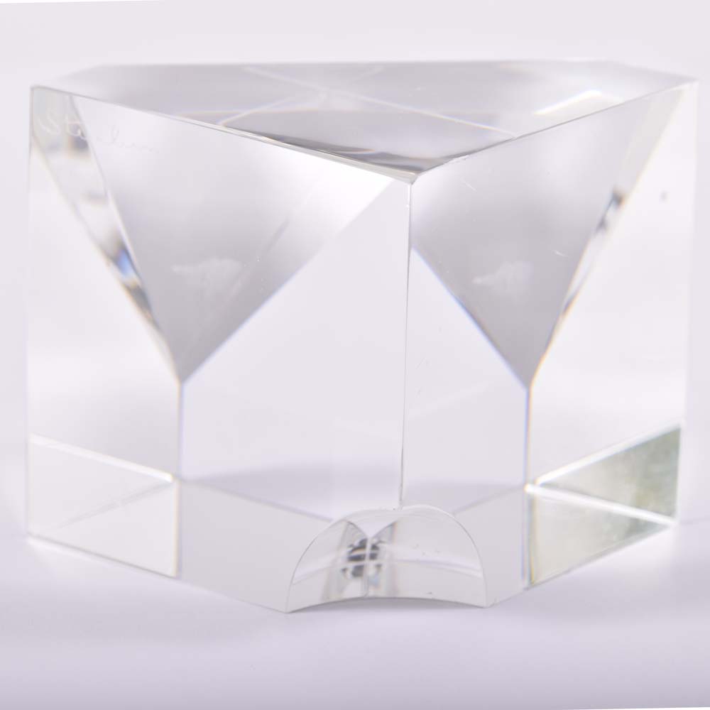 Steuben "Pyramid Block" Crystal Paperweight