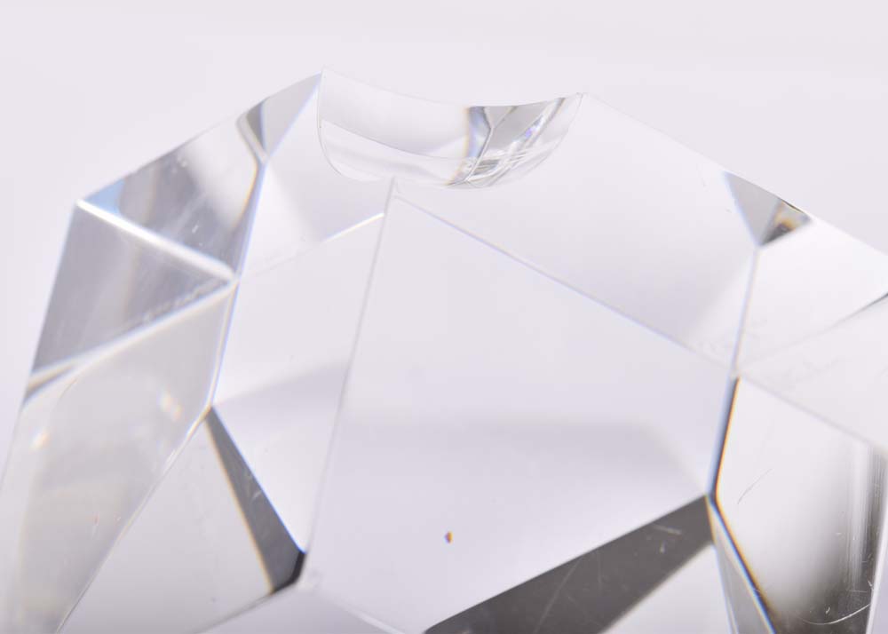 Steuben "Pyramid Block" Crystal Paperweight