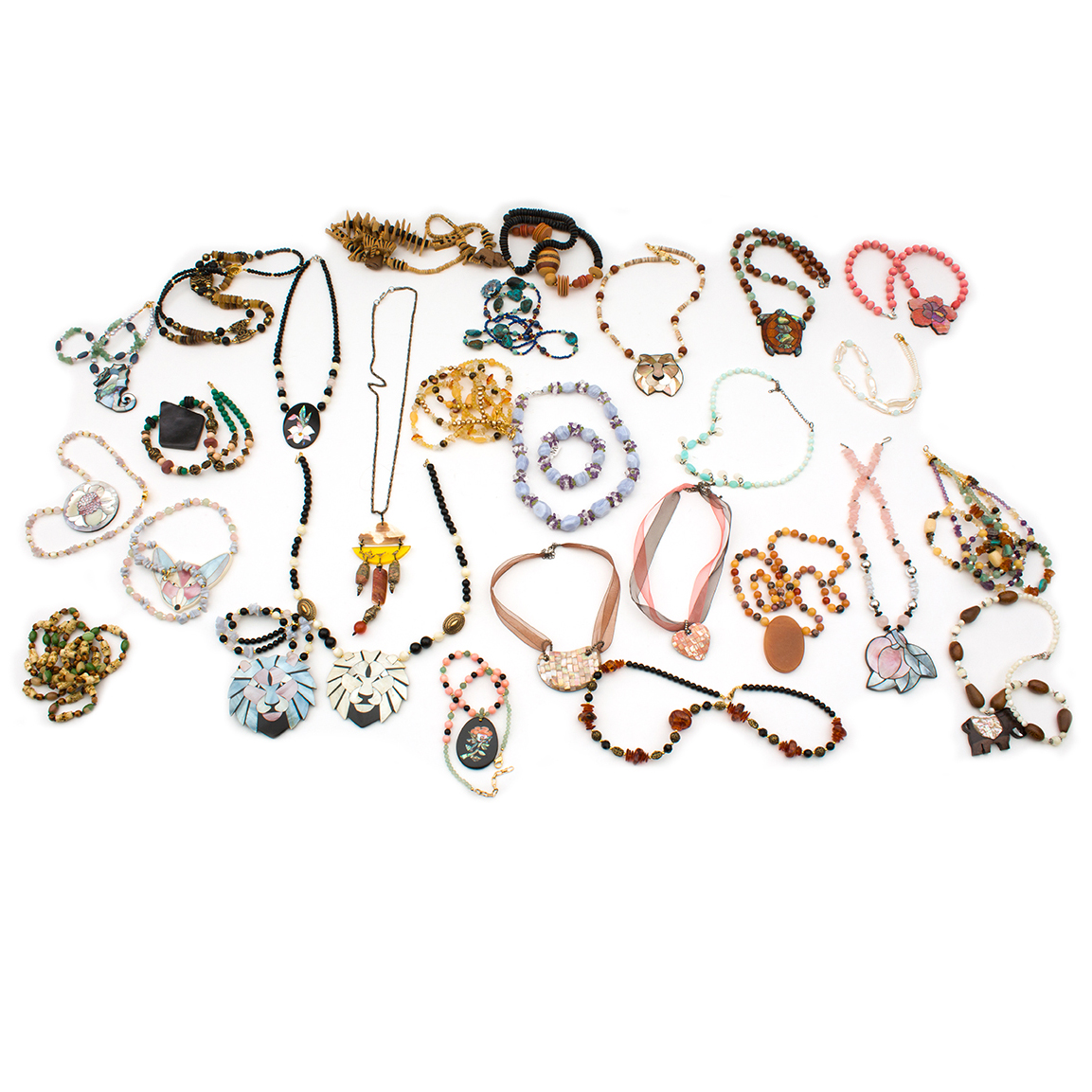 Beaded Lee Sands Necklaces with Shell Animal Pendants