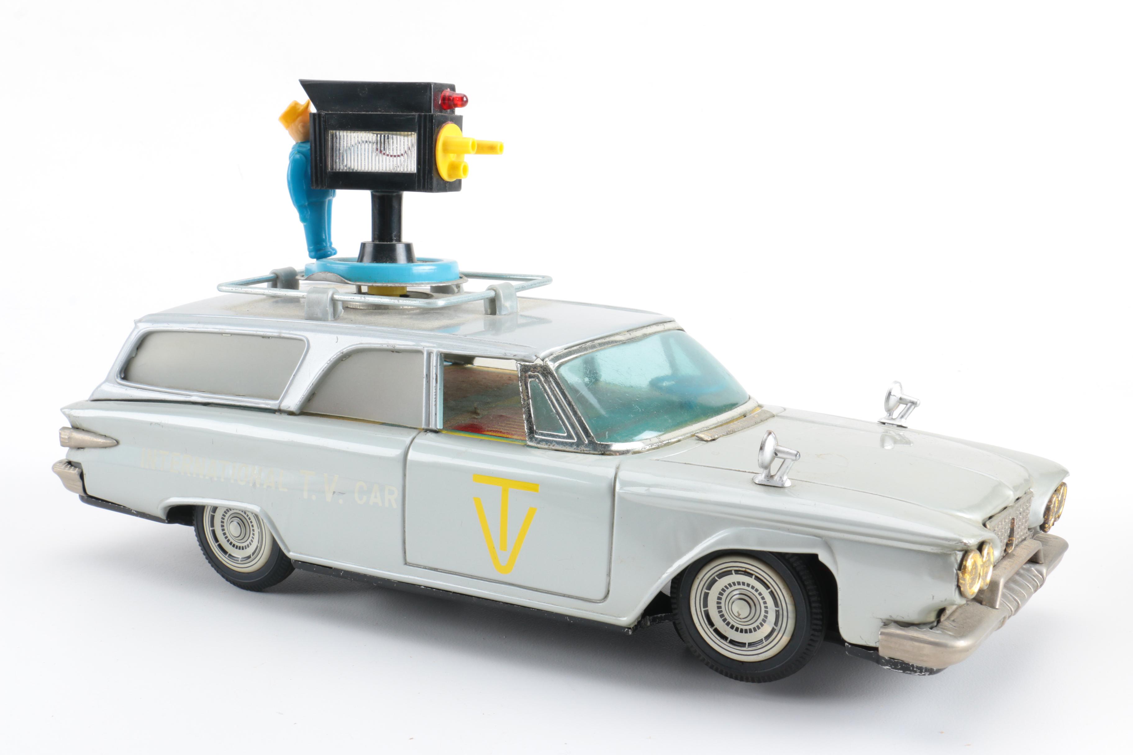 Four Vintage Japanese Metal Battery Operated Toys