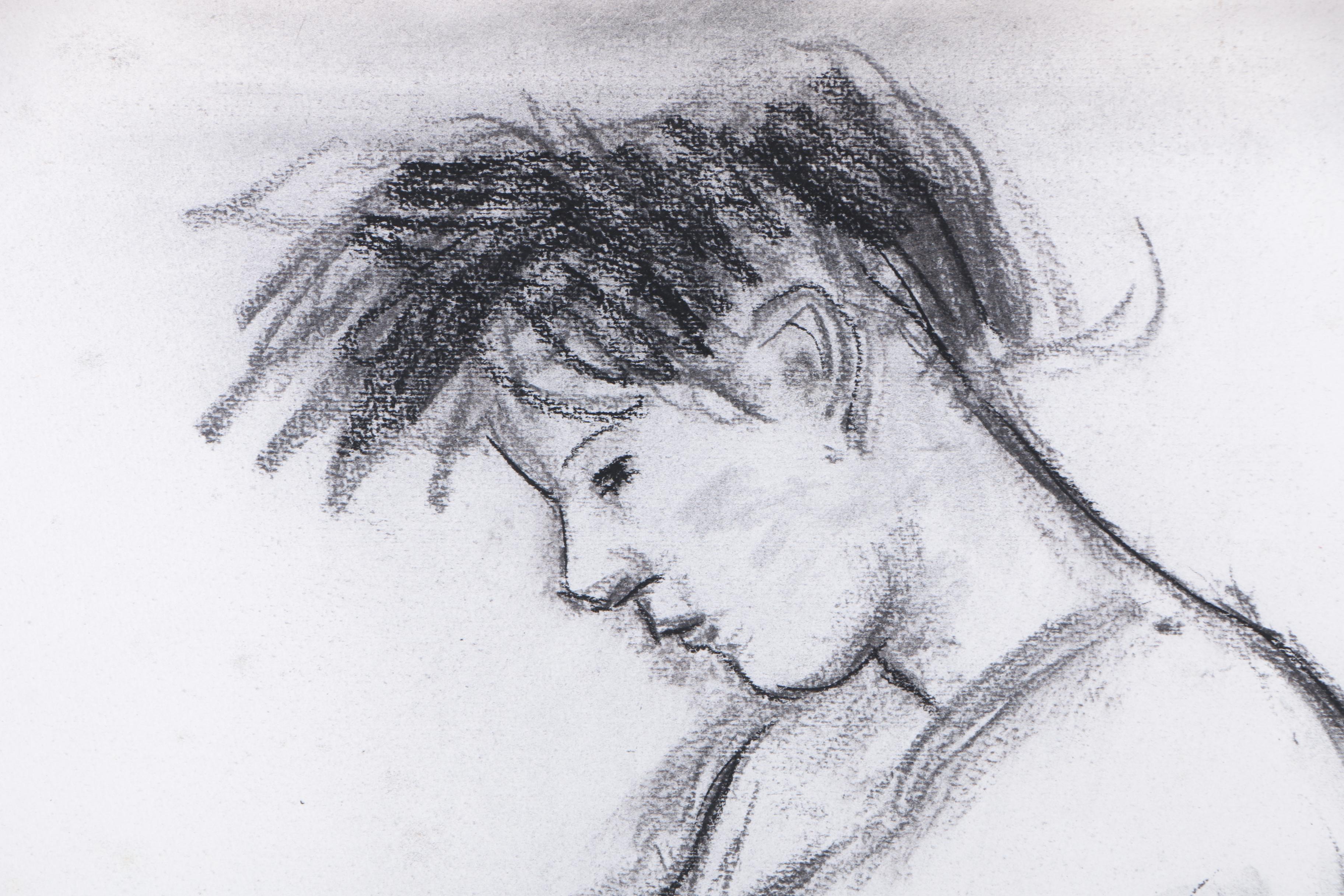 Late 20th-Century Charcoal Drawings of Female Nudes