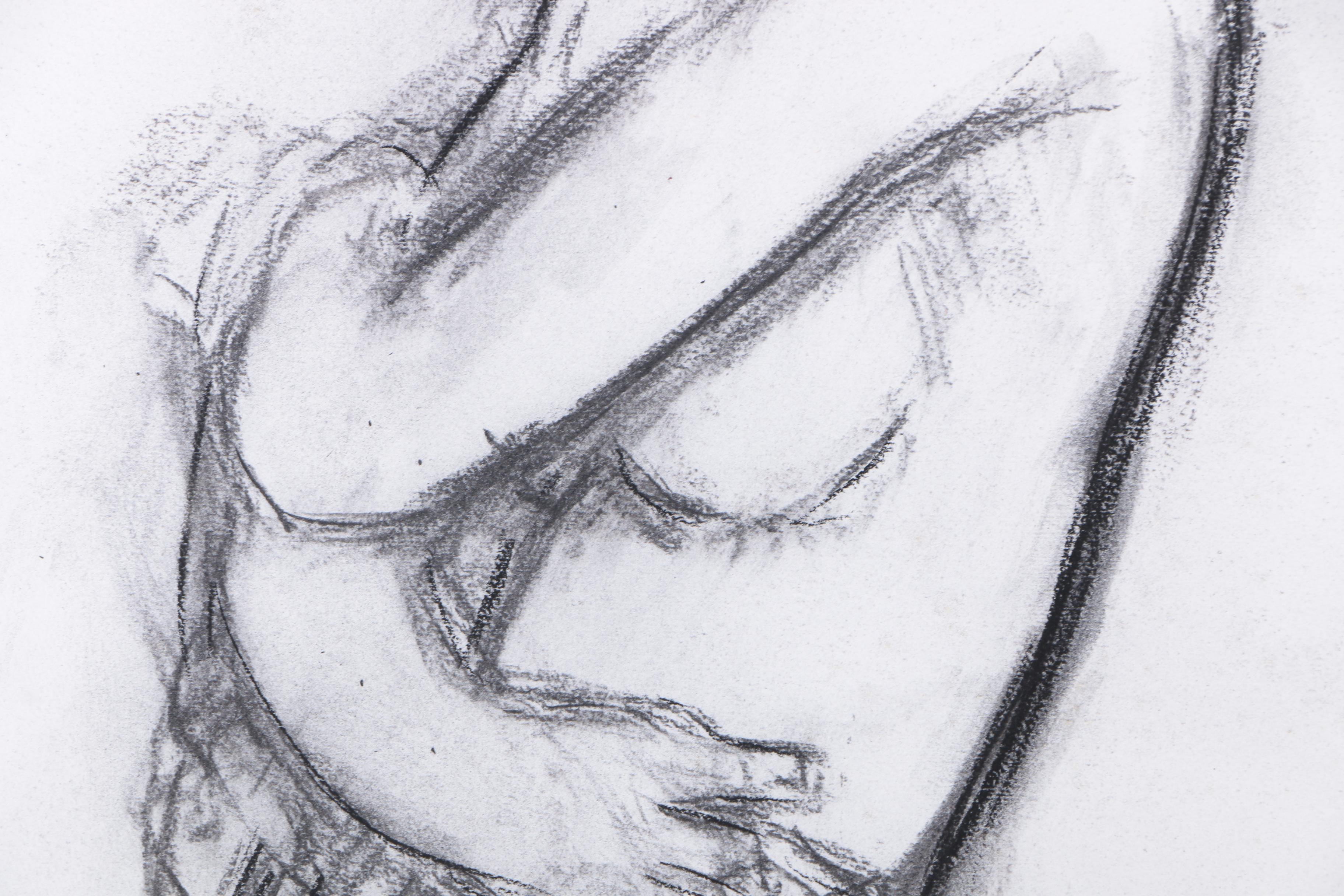 Late 20th-Century Charcoal Drawings of Female Nudes