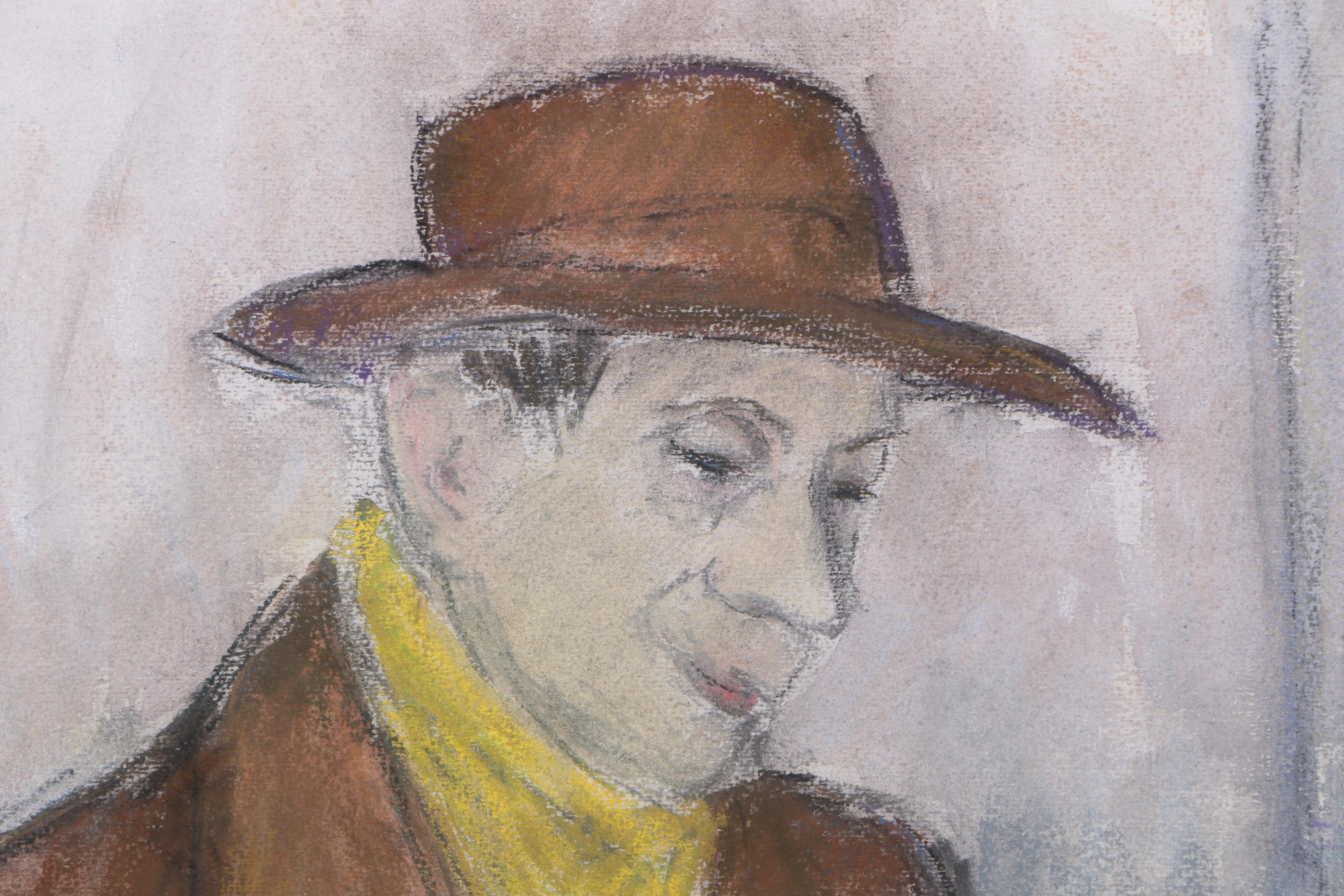 Watercolor and Pastel Portraits on Paper of Old Men