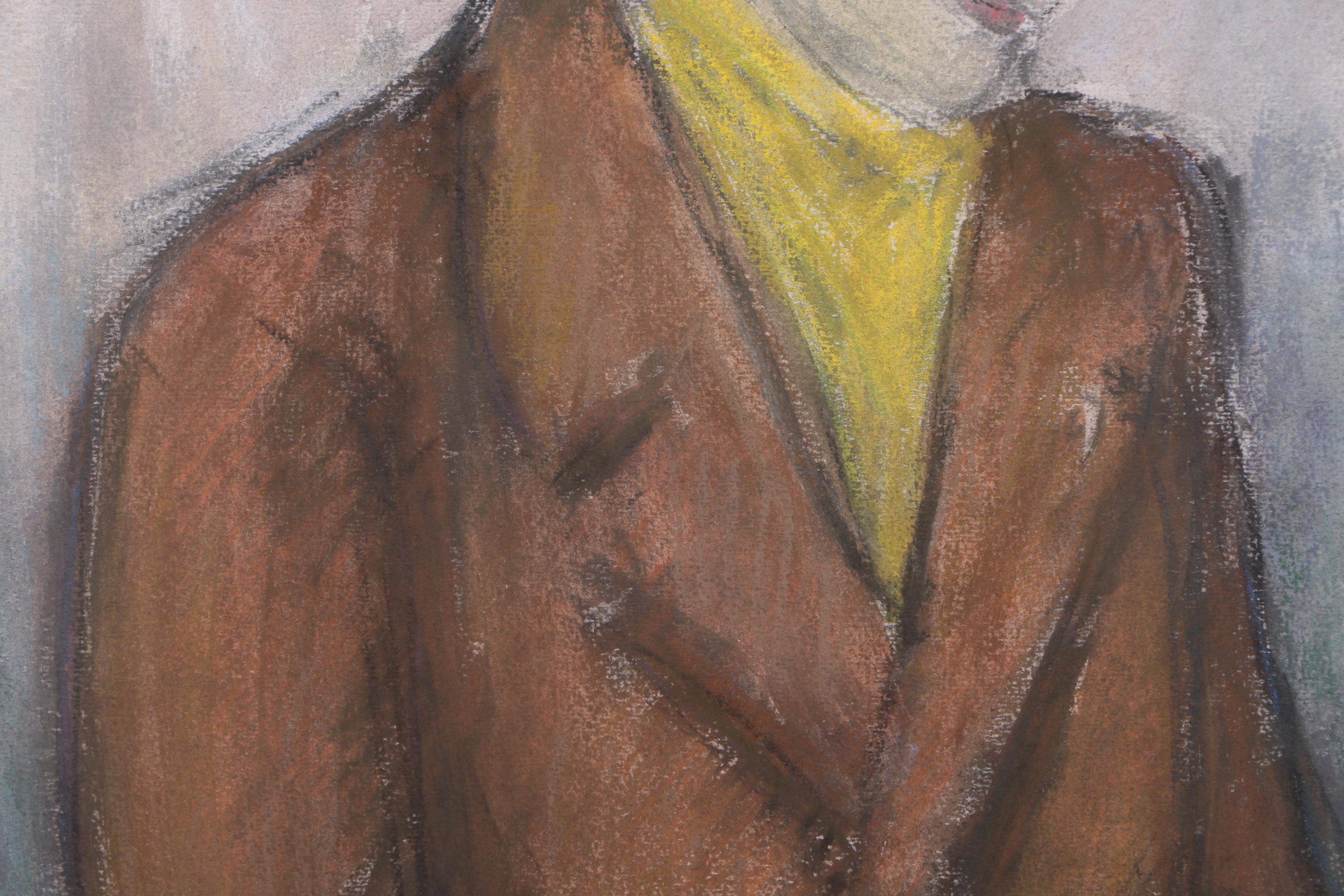 Watercolor and Pastel Portraits on Paper of Old Men