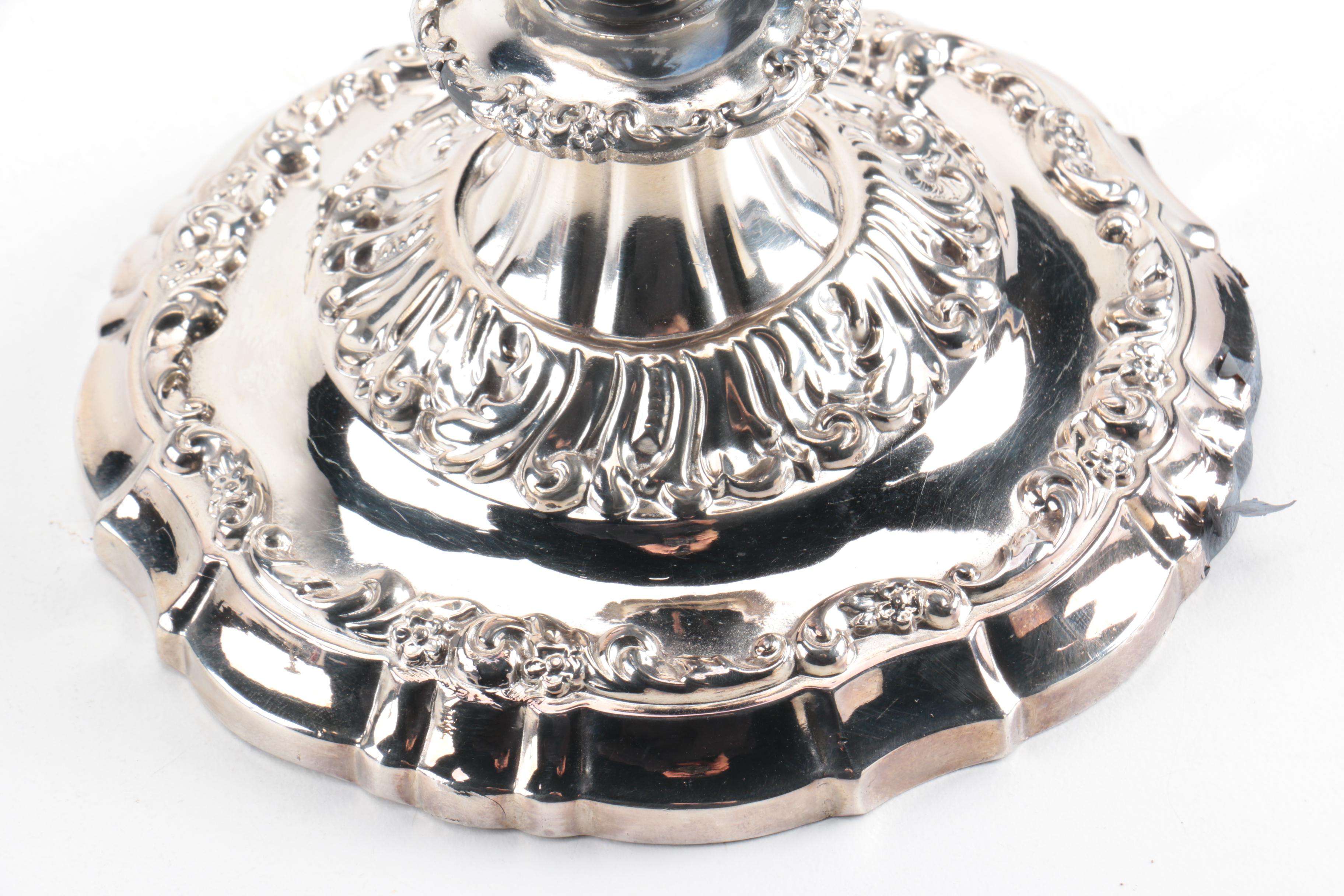 Lunt Silversmiths Silver Plate Candlestick Holders