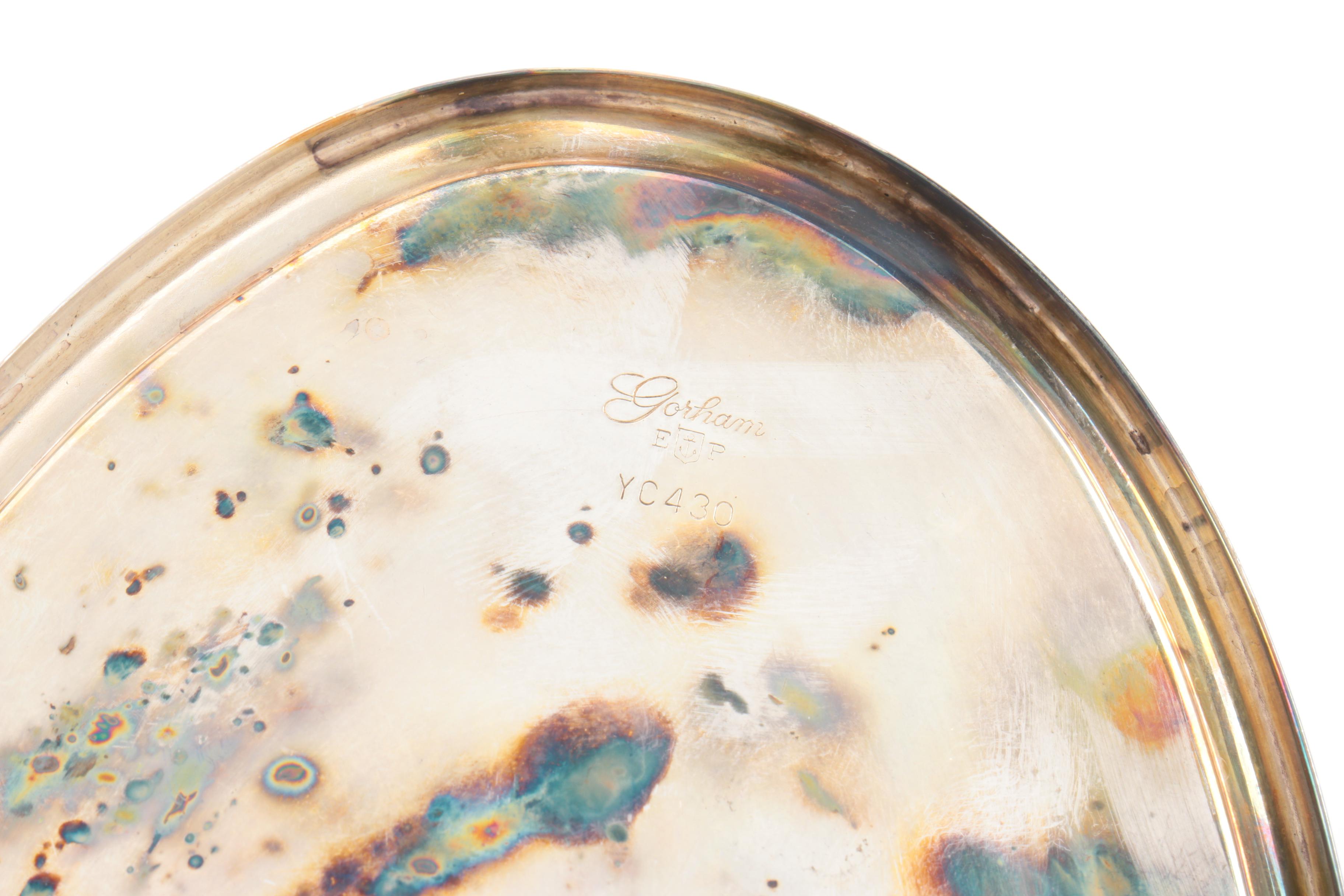 Reed & Barton Silver Plate and Enamel Paul Revere Style Bowl and Other Tableware