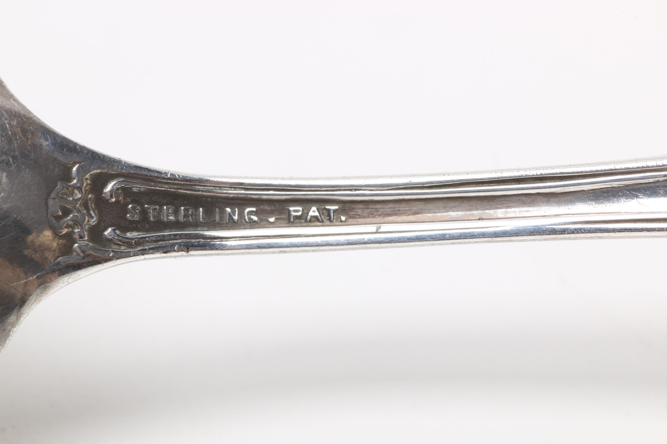Whiting Mfg. Co. "Pompadour" Sterling Teaspoons with a Knowles Sterling Teaspoon