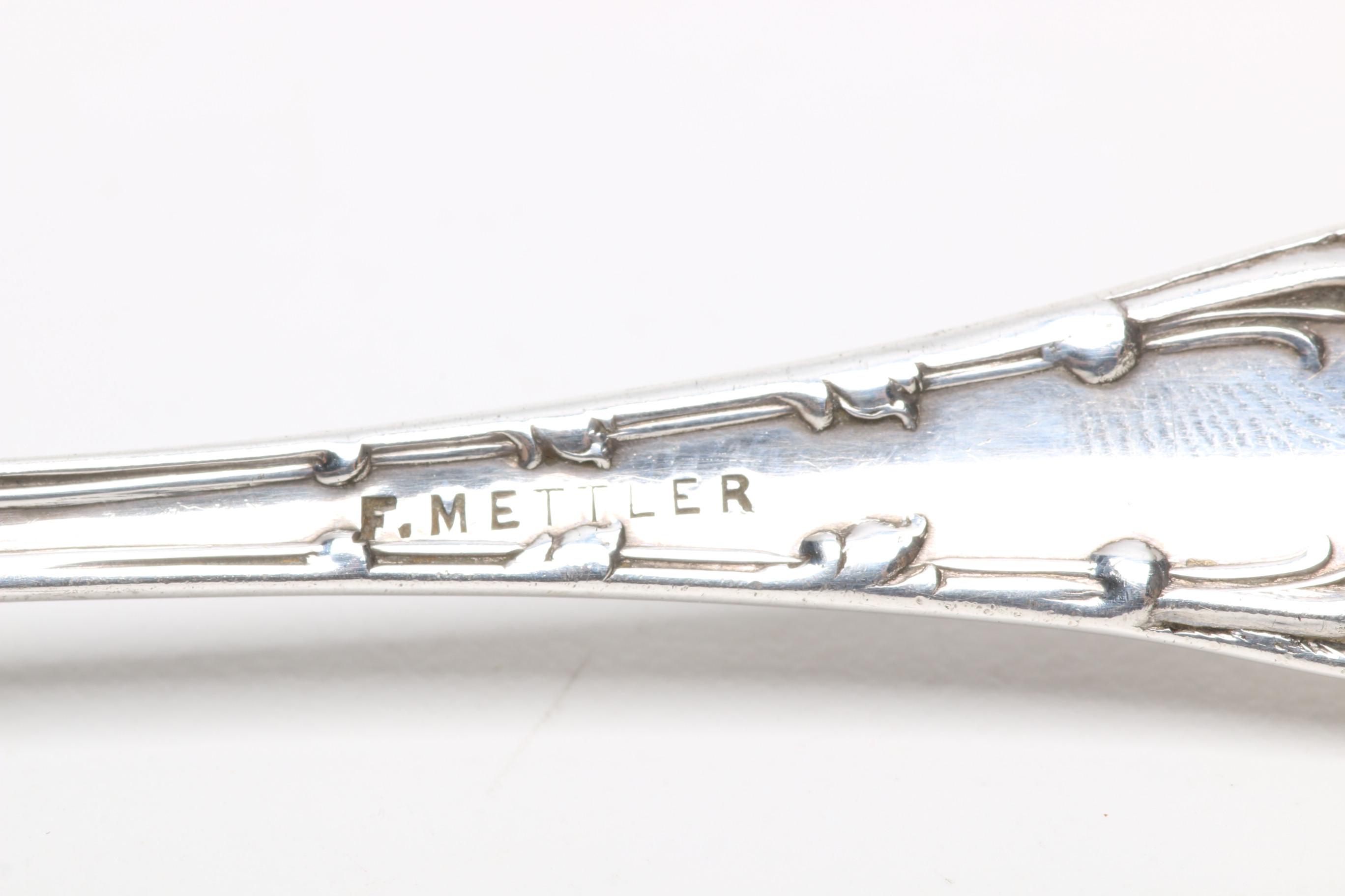 Whiting Mfg. Co. "Pompadour" Sterling Teaspoons with a Knowles Sterling Teaspoon