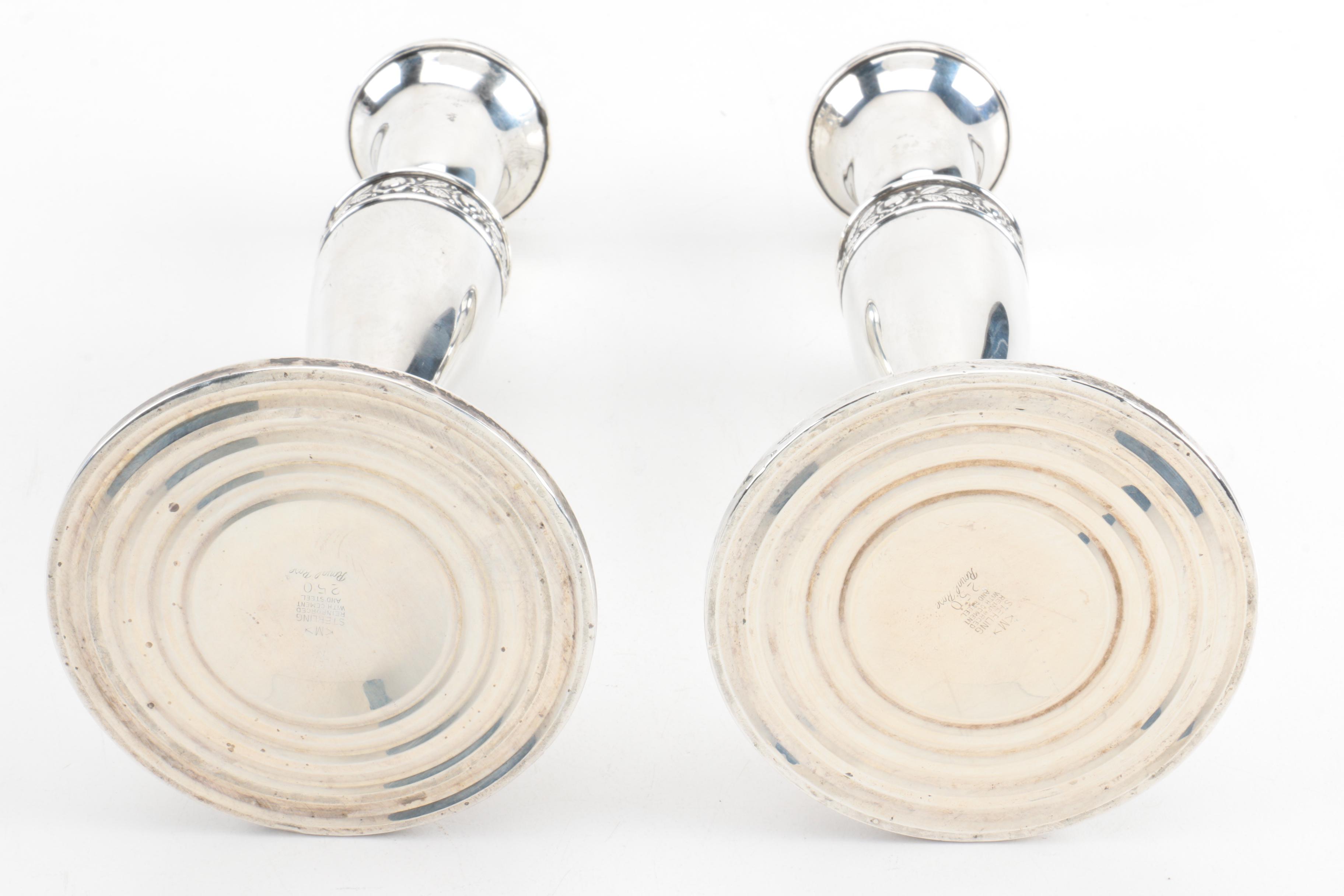 Mueck-Carey Co. and Duchin Weighted Sterling Candlesticks and Condiment Shakers