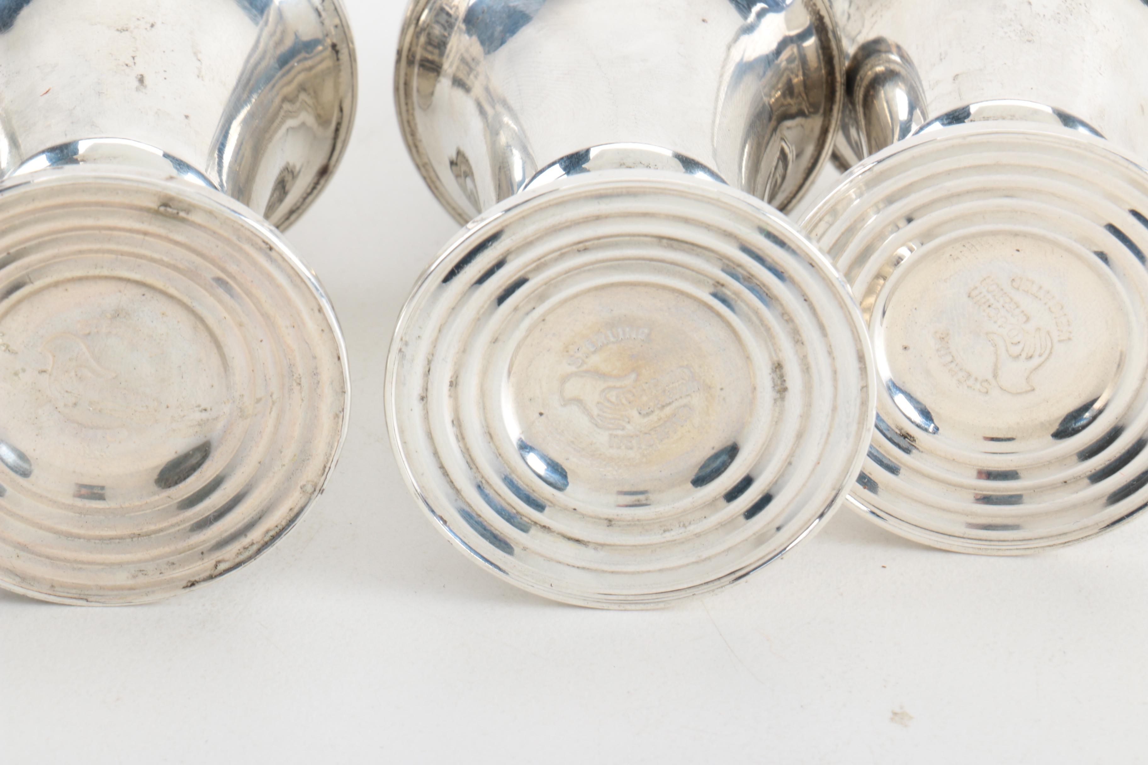 Mueck-Carey Co. and Duchin Weighted Sterling Candlesticks and Condiment Shakers