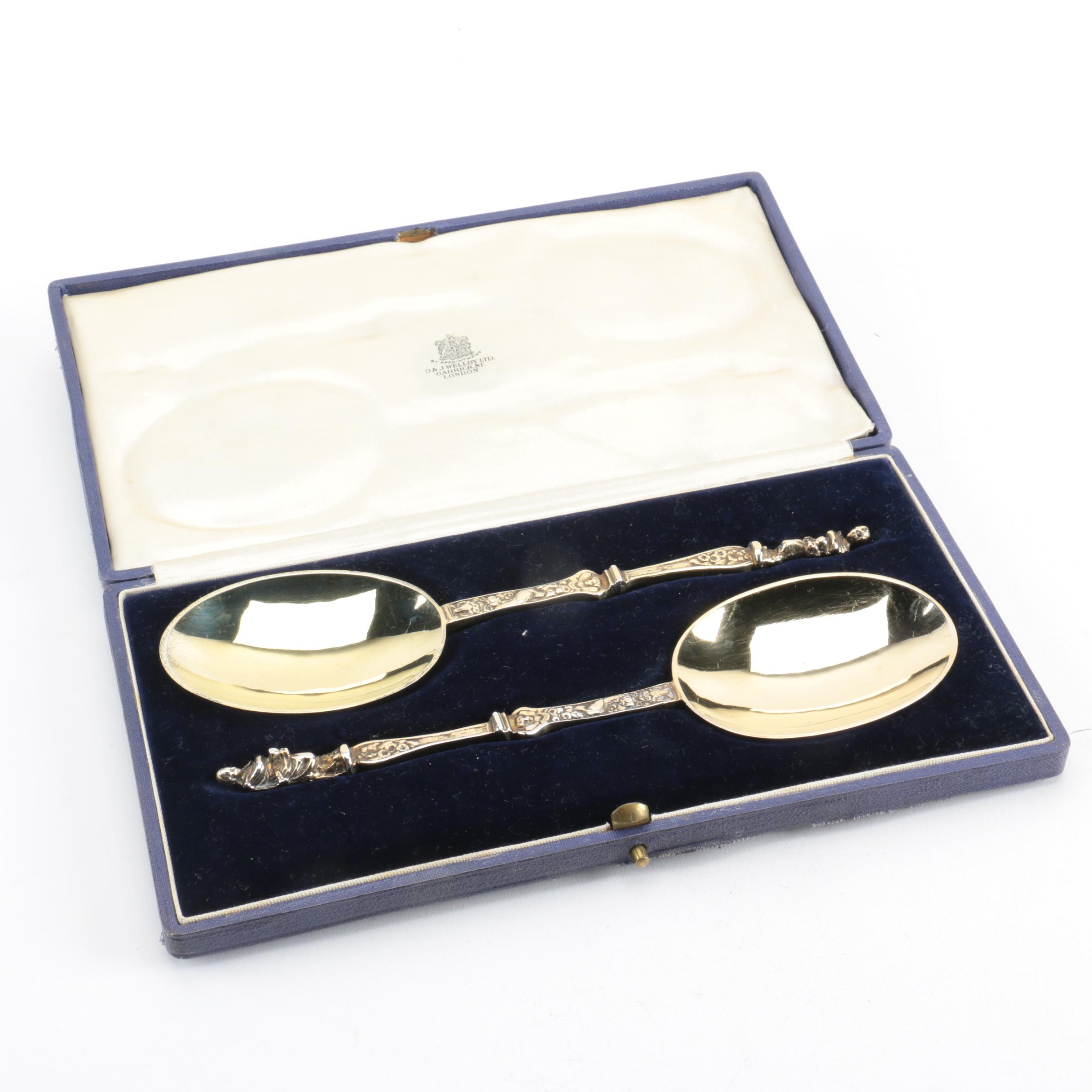 1906 Daniel & John Wellby and 1917 Pairpoint Bros. Vermeil Sterling Spoons