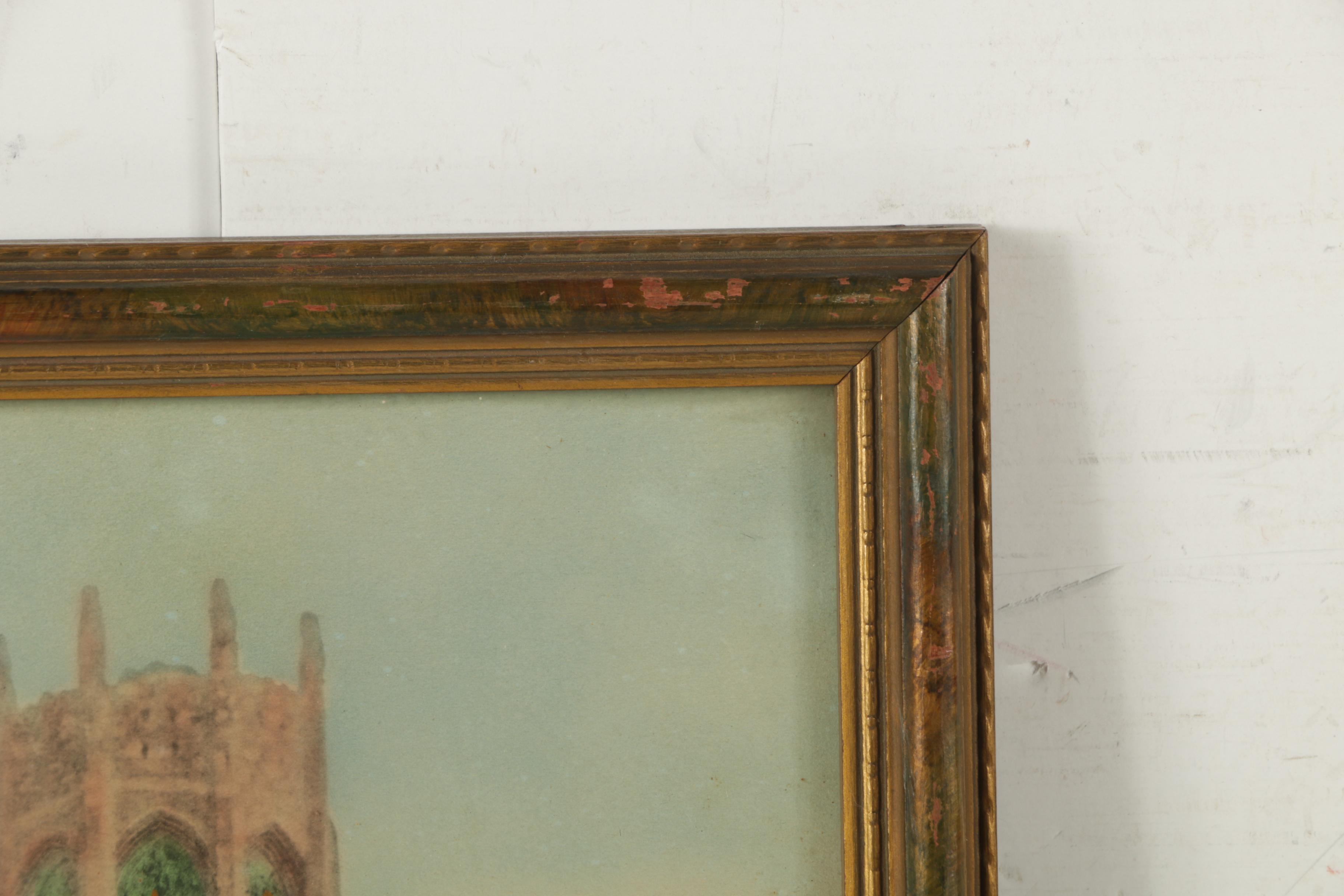 Watercolors Paintings and Hand-Colored Mezzograph of Landscapes