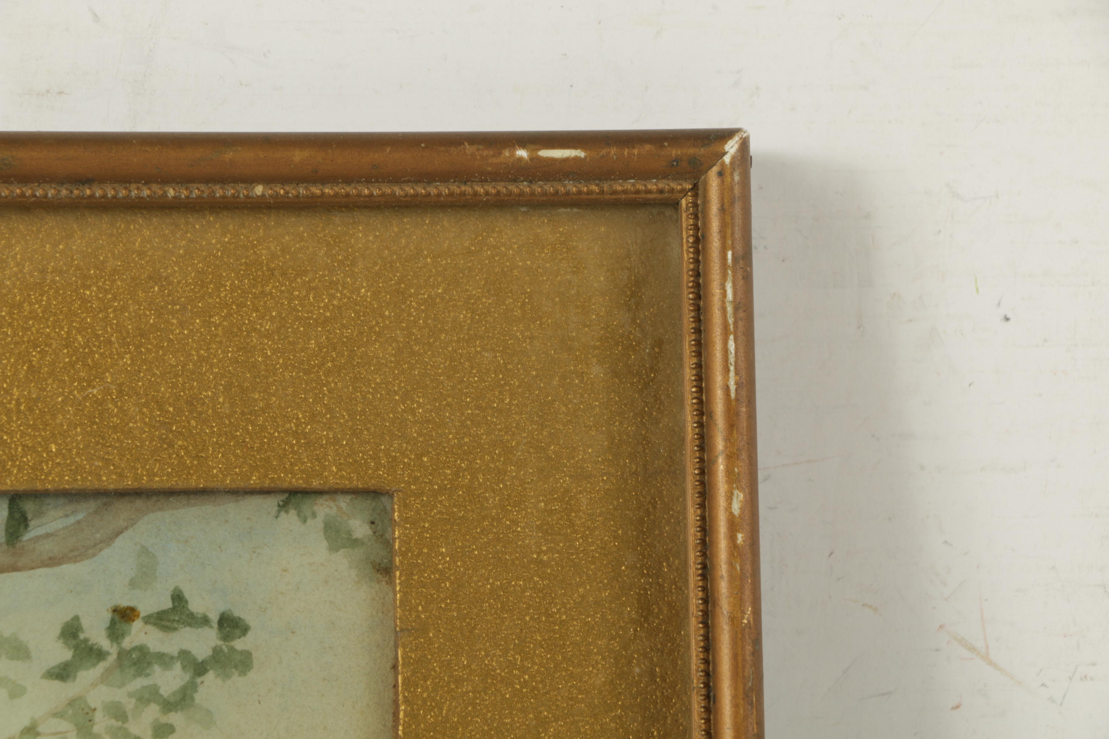 Watercolors Paintings and Hand-Colored Mezzograph of Landscapes