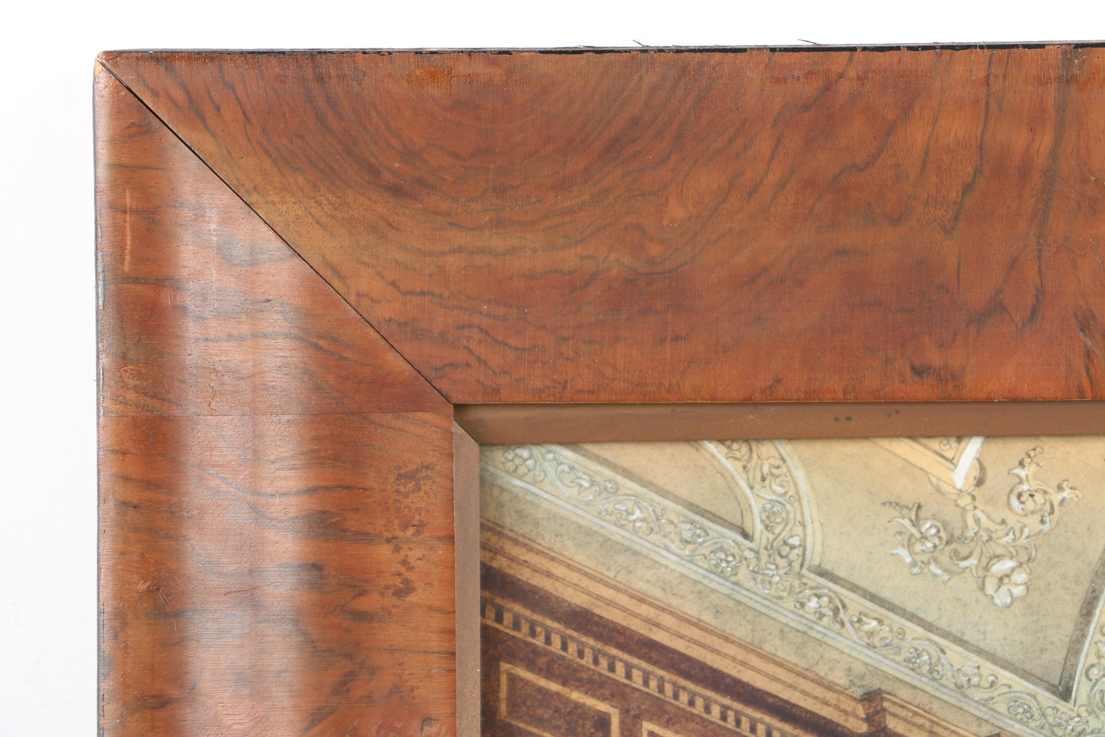 Fay Elizabeth Davis Watercolor Painting on Paper of Lavish Interior Scene