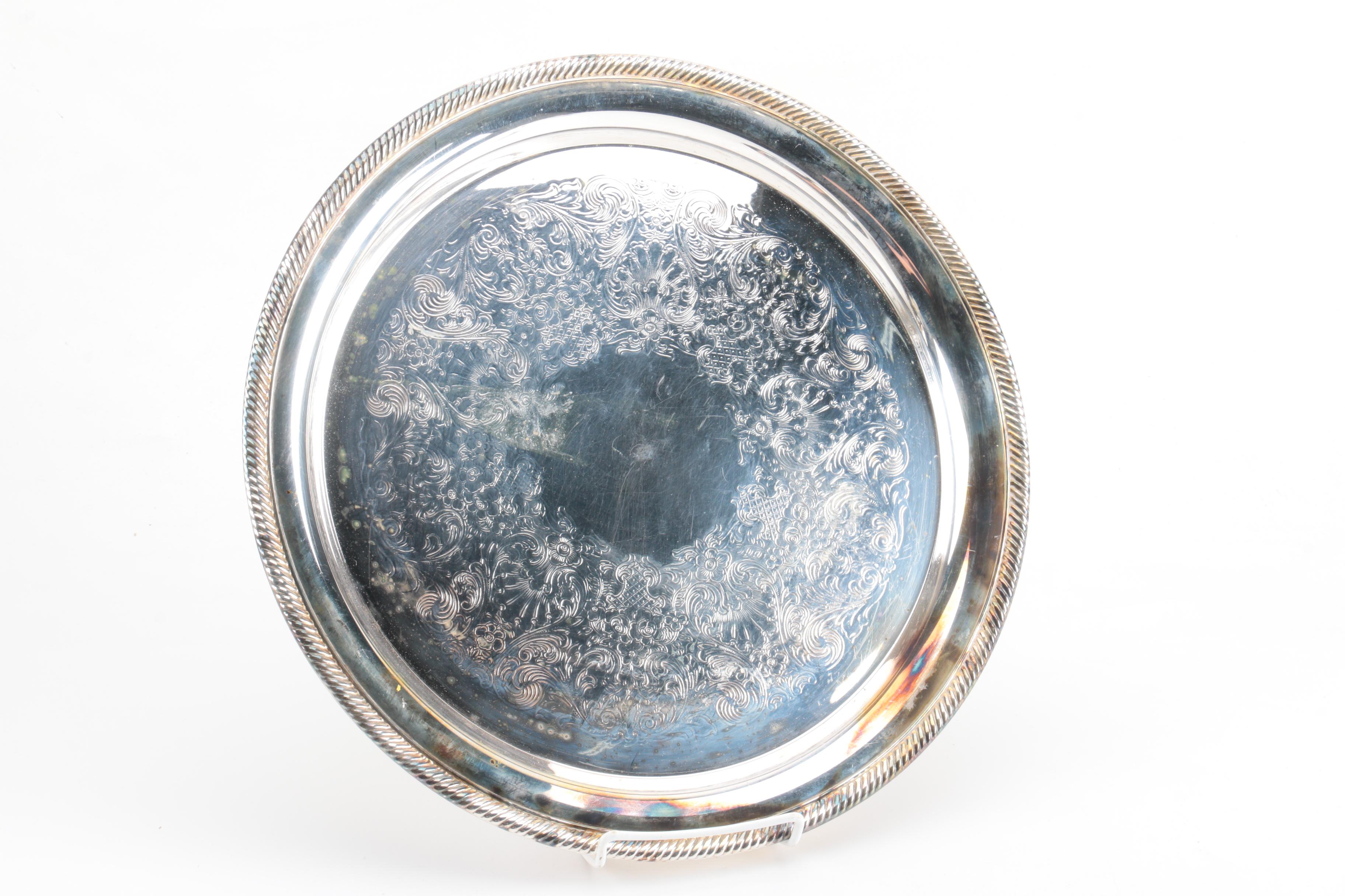 International Silver Co. "Castleton" Trays and Other Silver Plate Severware