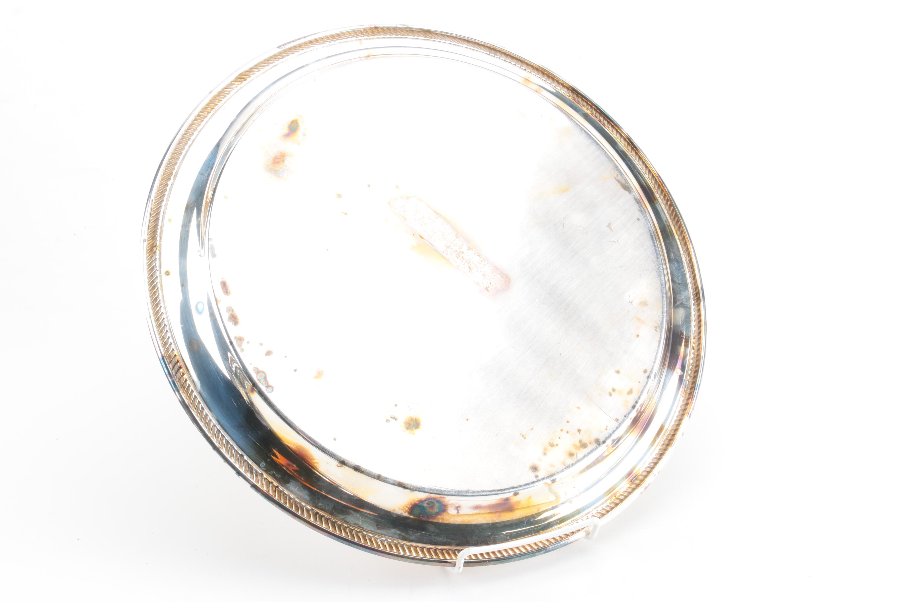 International Silver Co. "Castleton" Trays and Other Silver Plate Severware