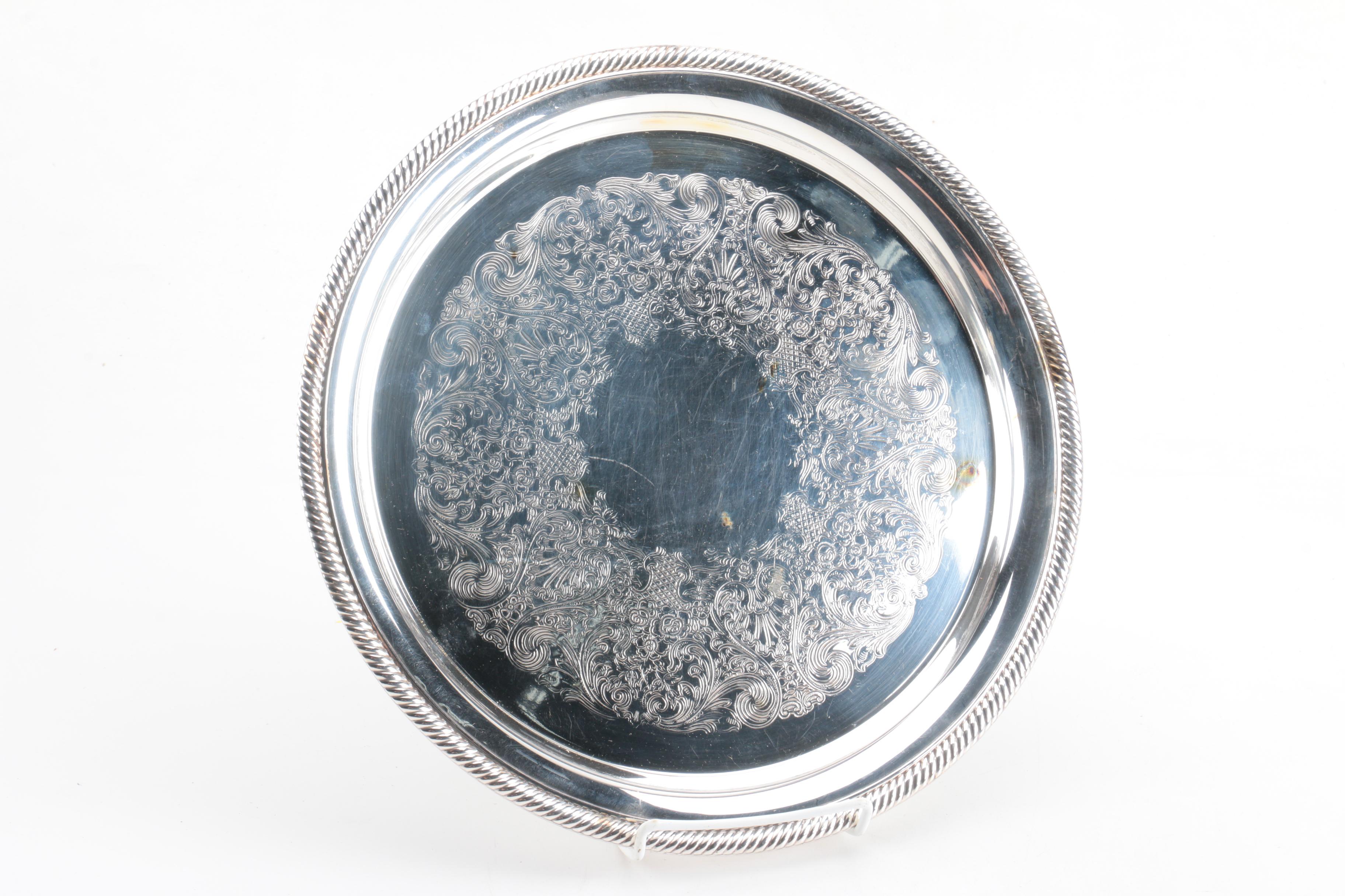 International Silver Co. "Castleton" Trays and Other Silver Plate Severware