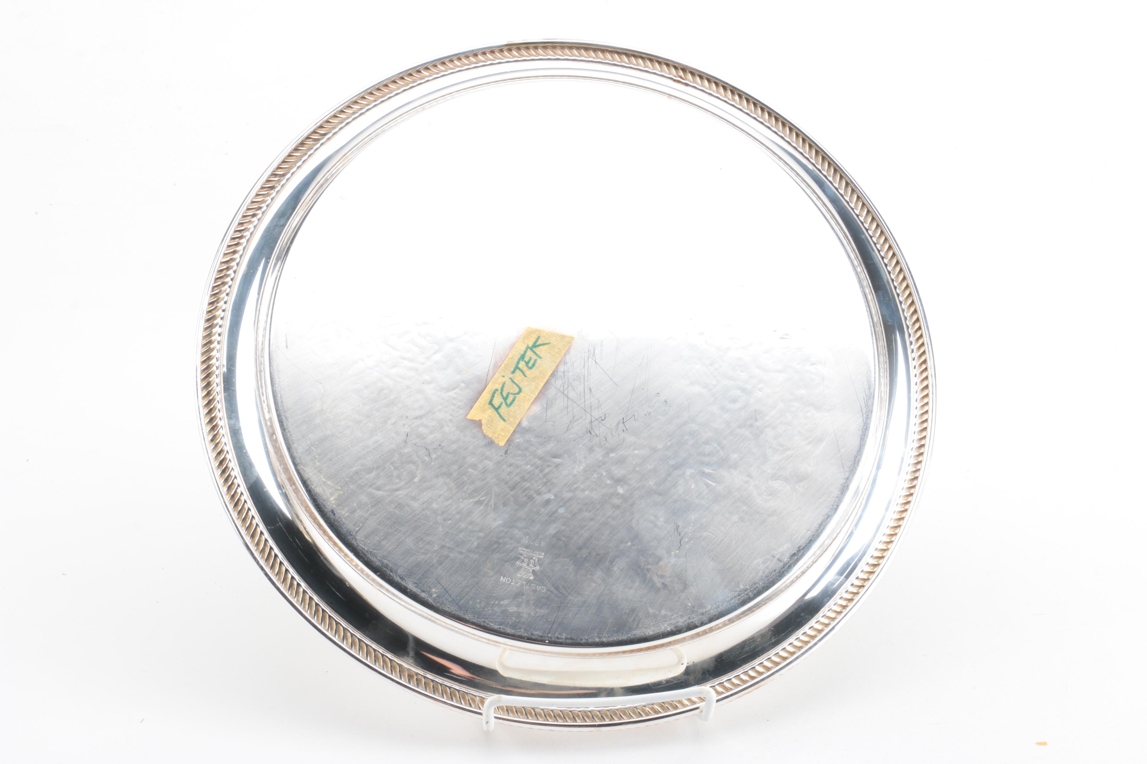 International Silver Co. "Castleton" Trays and Other Silver Plate Severware