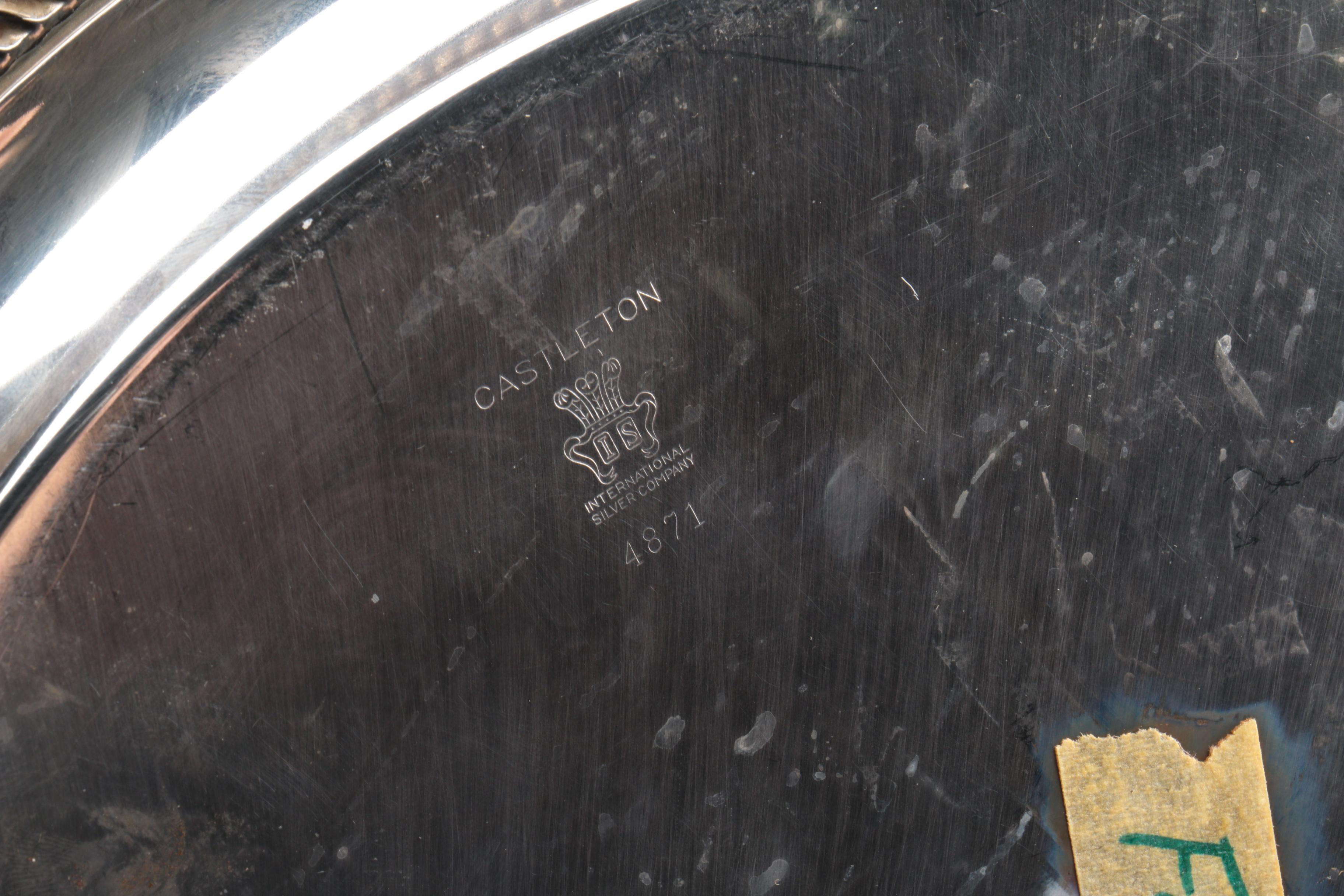 International Silver Co. "Castleton" Trays and Other Silver Plate Severware