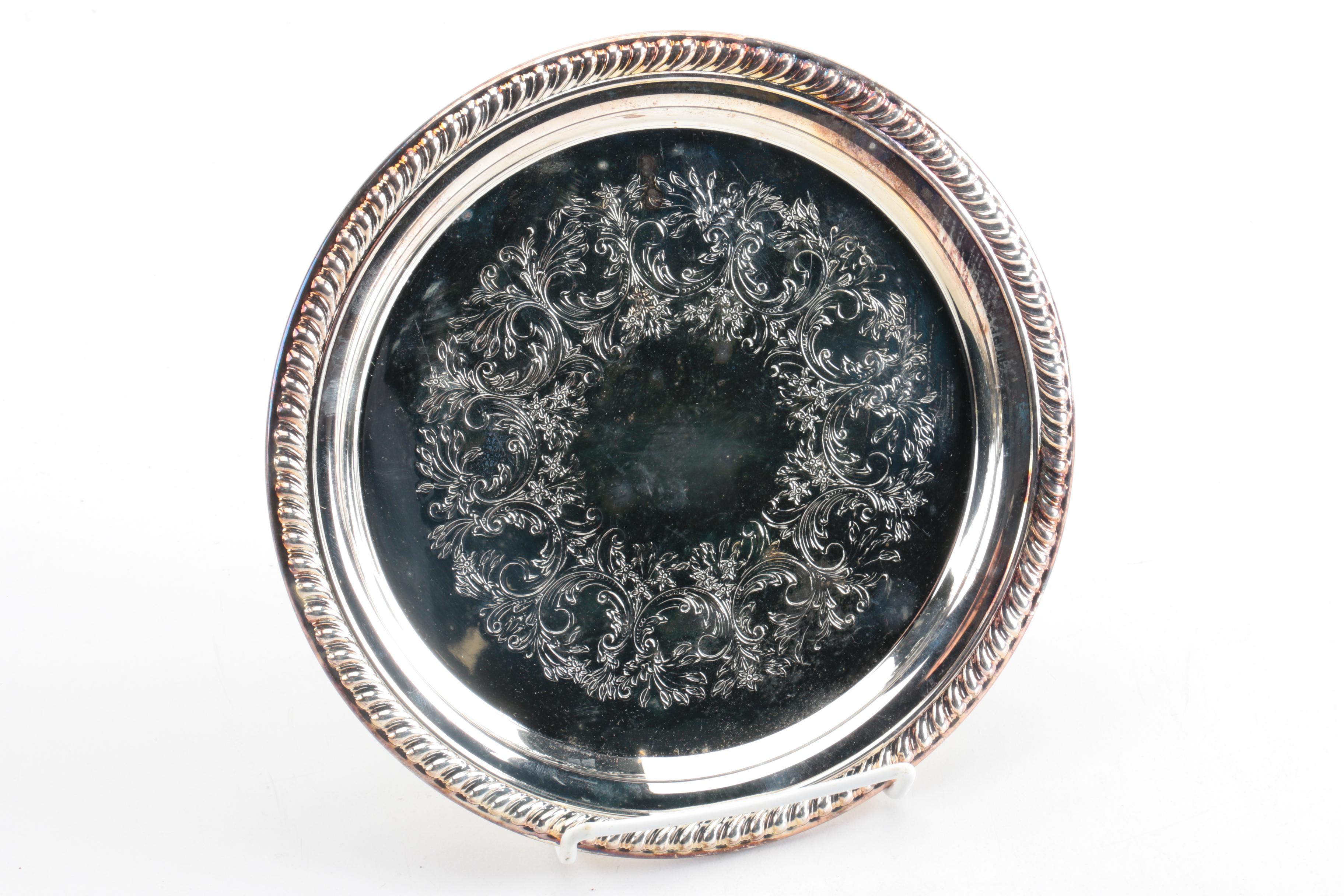 International Silver Co. "Castleton" Trays and Other Silver Plate Severware