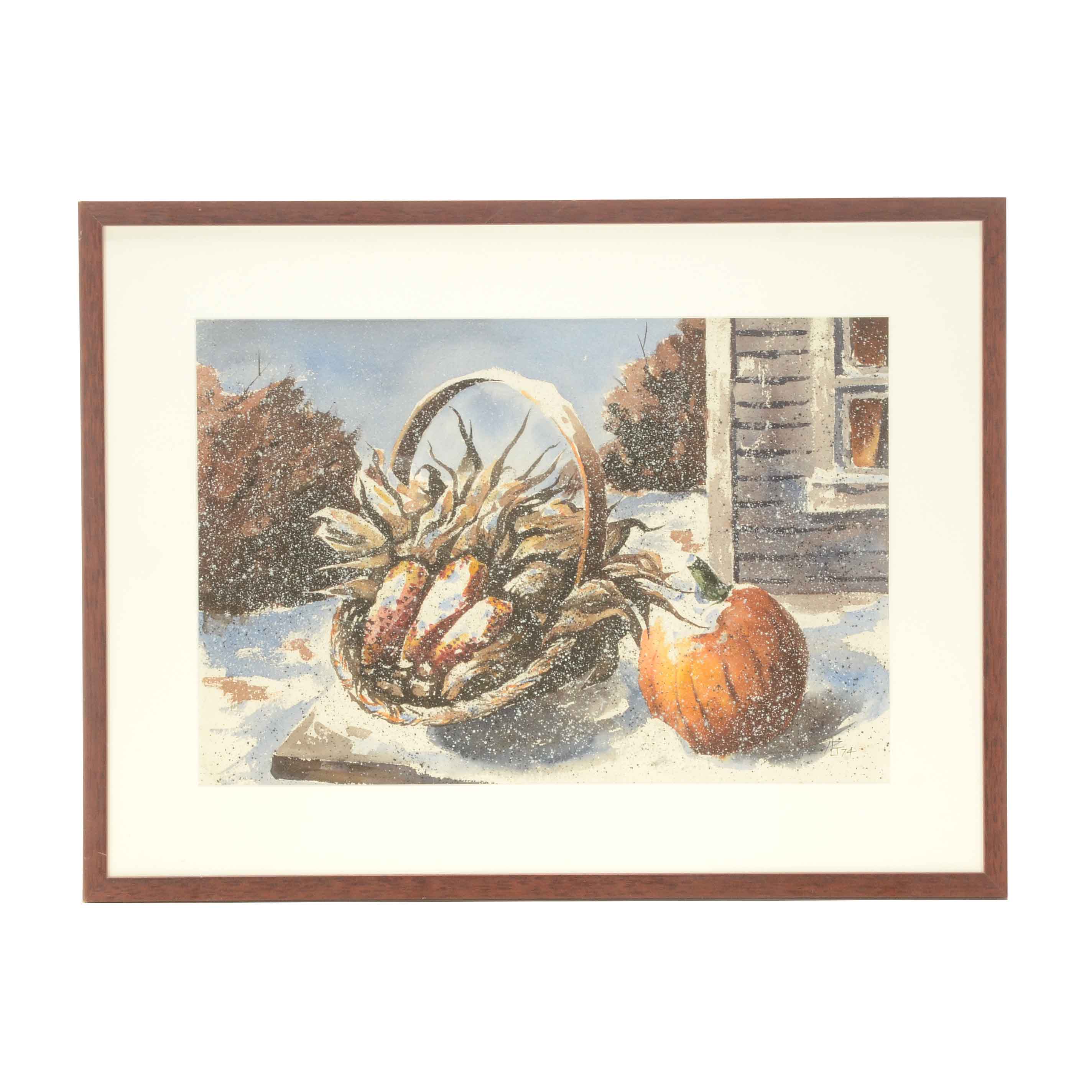 Paul Thompson Original Watercolor Painting "Cornstalk"